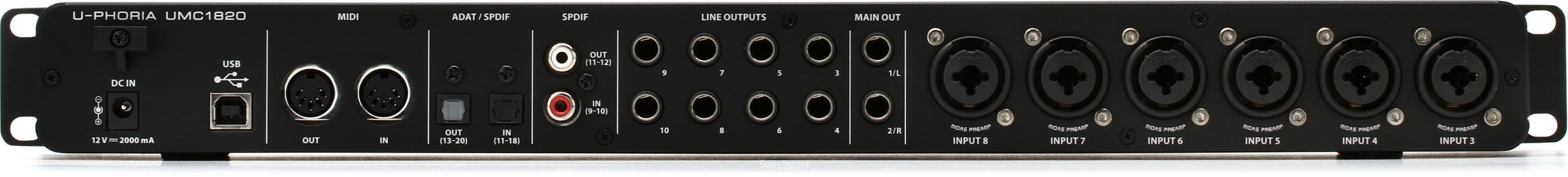 DTM・DAW BEHRINGER UMC1820 U-PHORIA Behringer U-PHORIA UMC1820 USB Audio Interface | Guitar Center