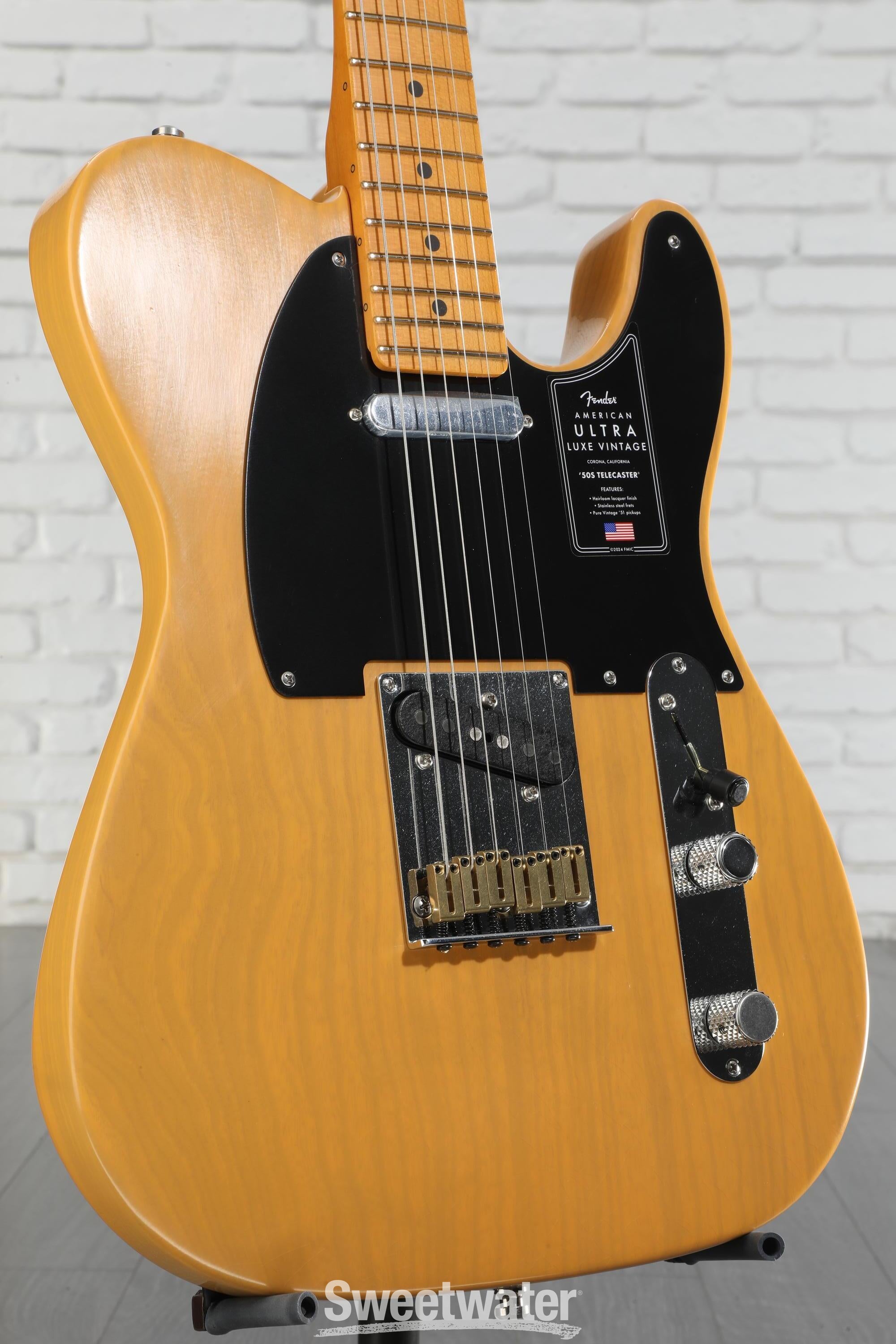 Fender American Ultra Luxe Vintage '50s Telecaster Electric Guitar - Butterscotch Blonde, Heirloom Lacquer