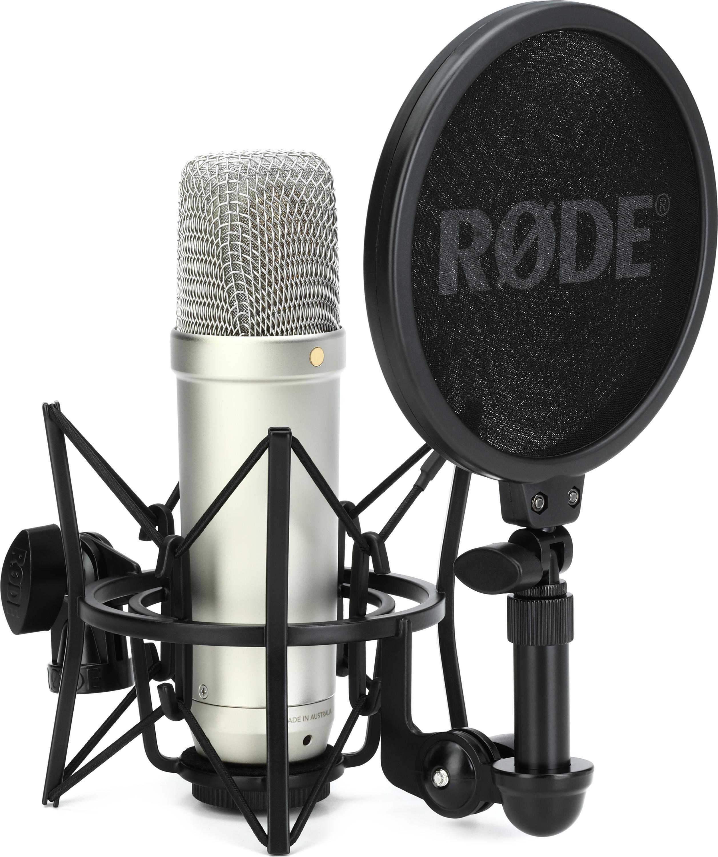 Rode NT1 5th Generation Condenser Microphone with SM6 Shockmount and Pop  Filter - Silver