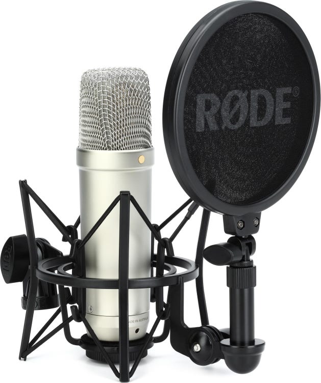 Rode Microphones NT1 5th Generation Silver Studio Condenser Microphone XLR  & USB