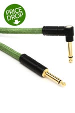 Photo of Fender 0990910062 Festival Hemp Straight to Right Angle Instrument Cable - 10 foot Green