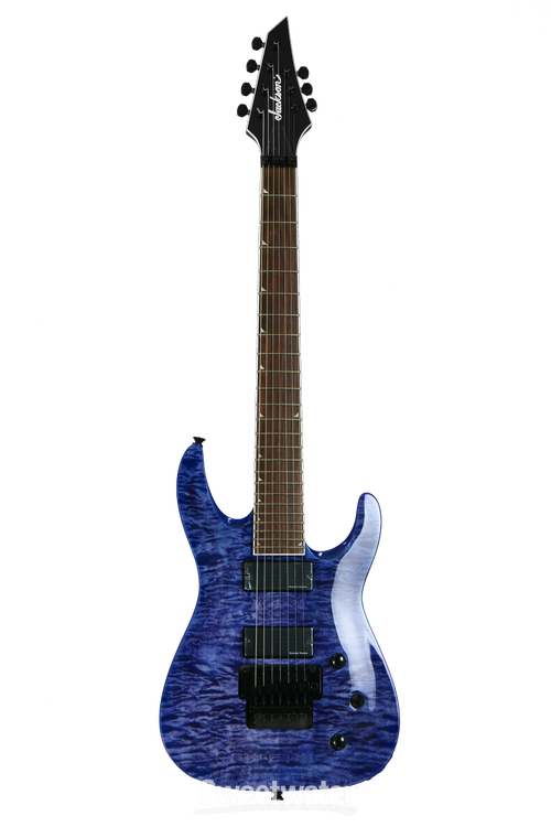 Jackson SLATXSD 3-7 - Trans Blue, Quilt Maple | Sweetwater