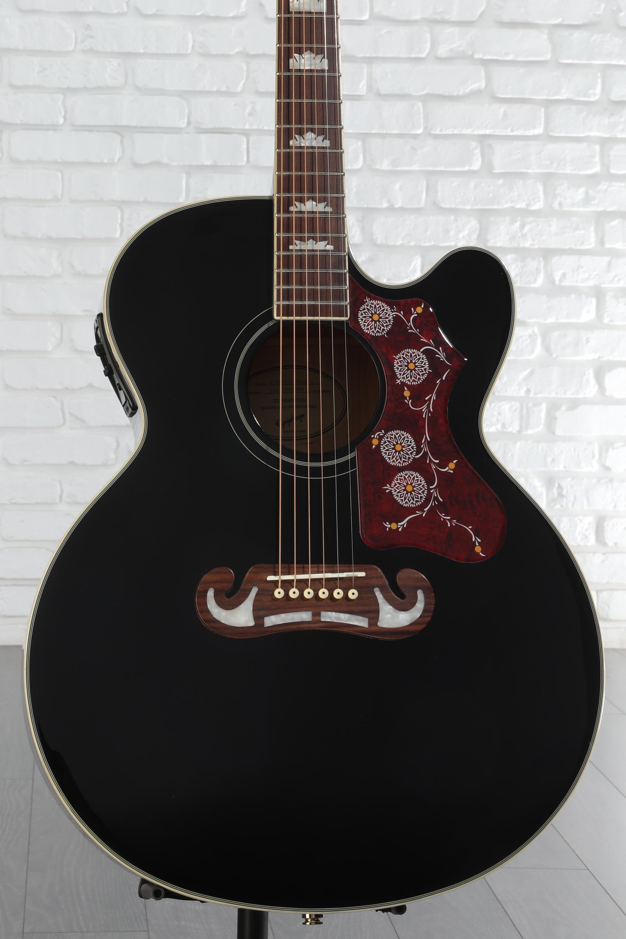 ギター Epiphone EJ200 CE BLACK Amazon.com: Epiphone J200 EC Studio Acoustic Electric Solid