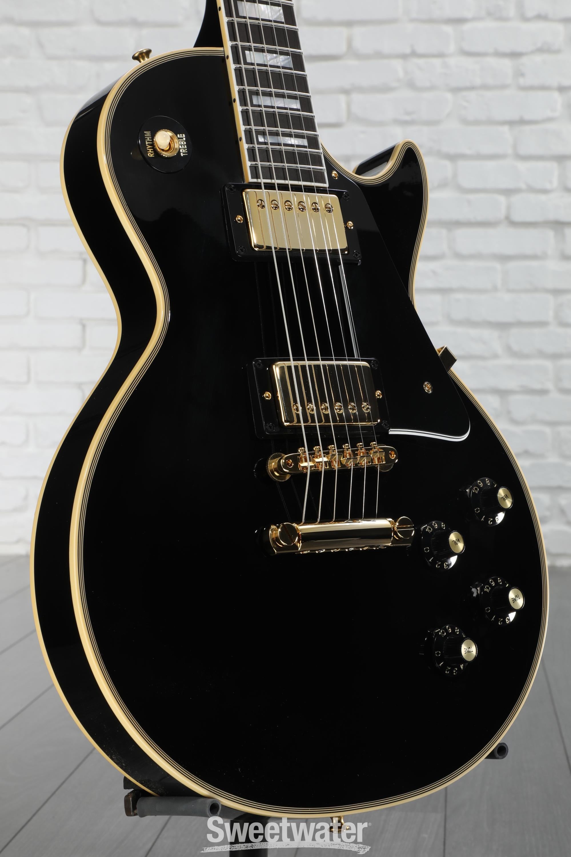 ギター Gibson Custom 1968 Les Paul Custom Ebony Gibson Custom 1968 Les Paul Custom Reissue Electric Guitar