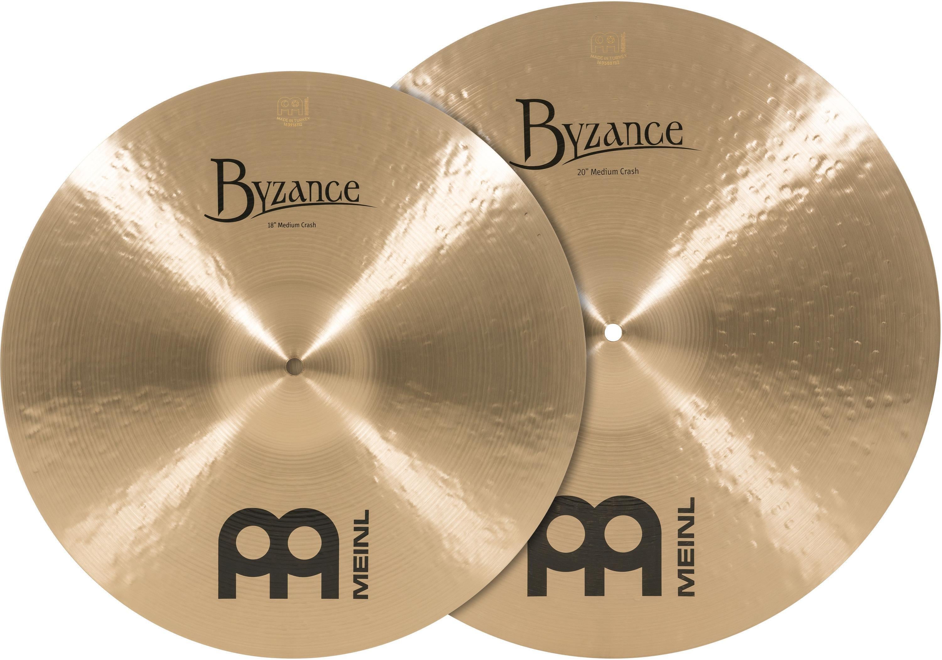 Meinl Cymbals Byzance Matched Crash Pack - 18 inch and 20 inch, Medium  Traditional Medium