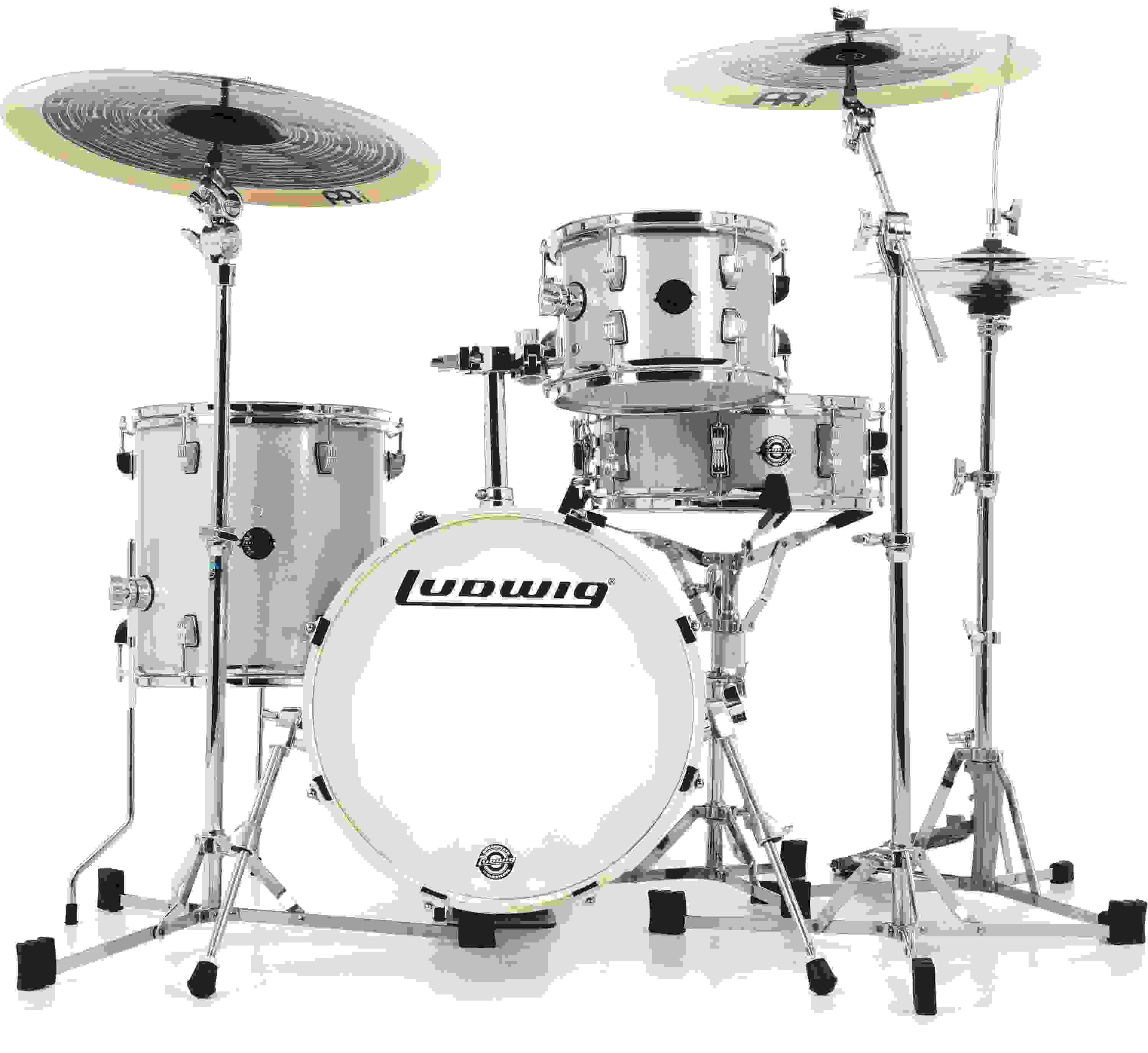 Ludwig Breakbeats 2022 By Questlove 4-piece Shell Pack with Snare Drum - Silver Sparkle