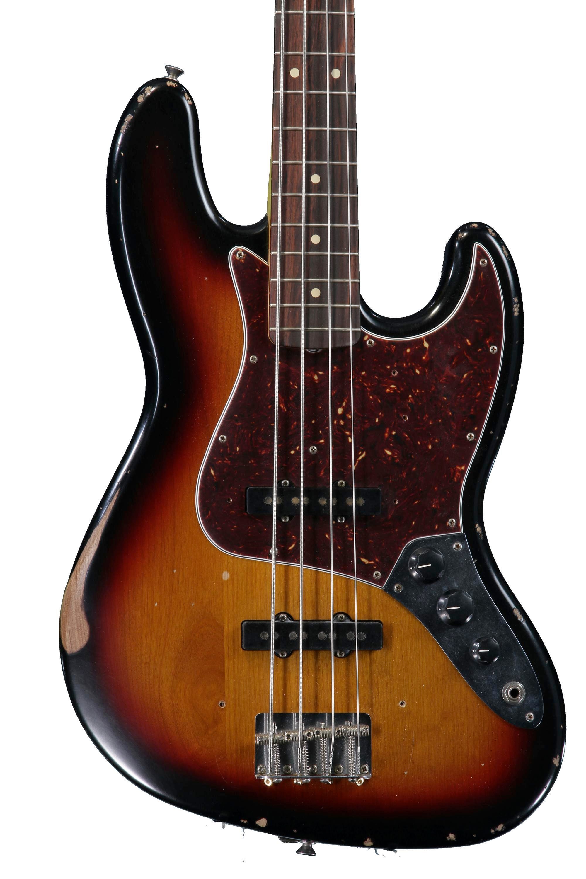 Fender Road Worn 60s Jazz Bass - 3-Color Sunburst with Rosewood Fingerboard