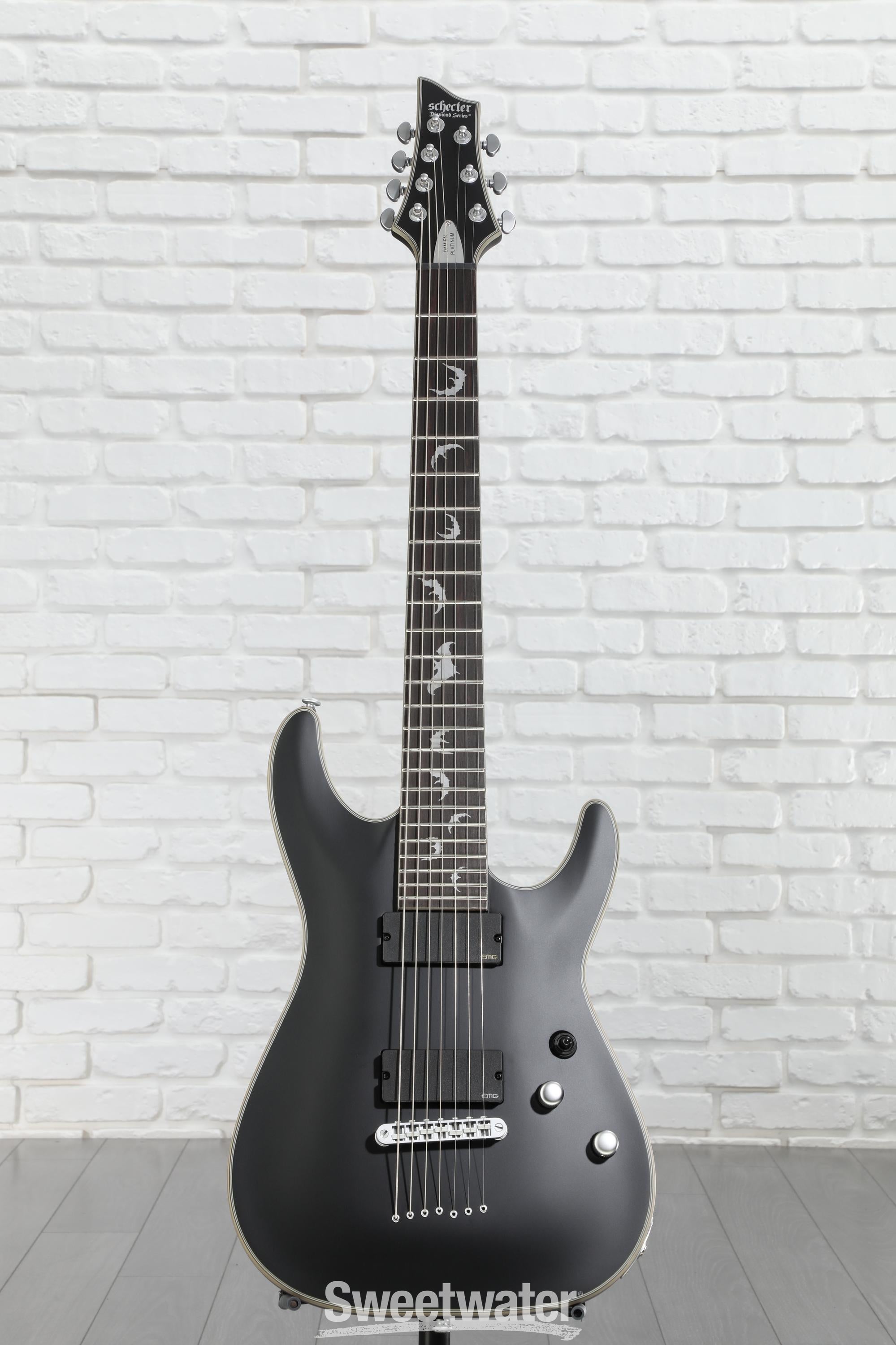 Schecter Damien Platinum 7 Electric Guitar - Satin Black | Sweetwater