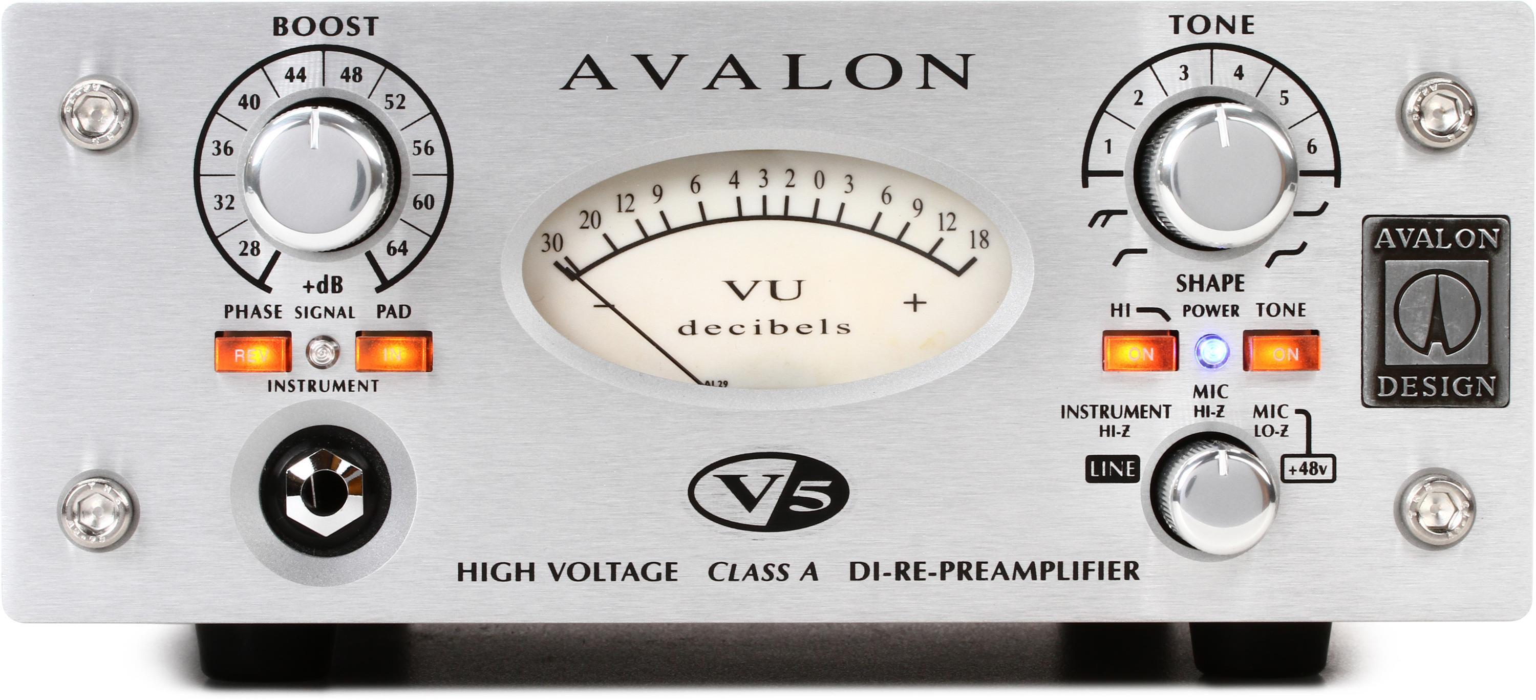 Avalon V5 Microphone Preamp Silver Sweetwater