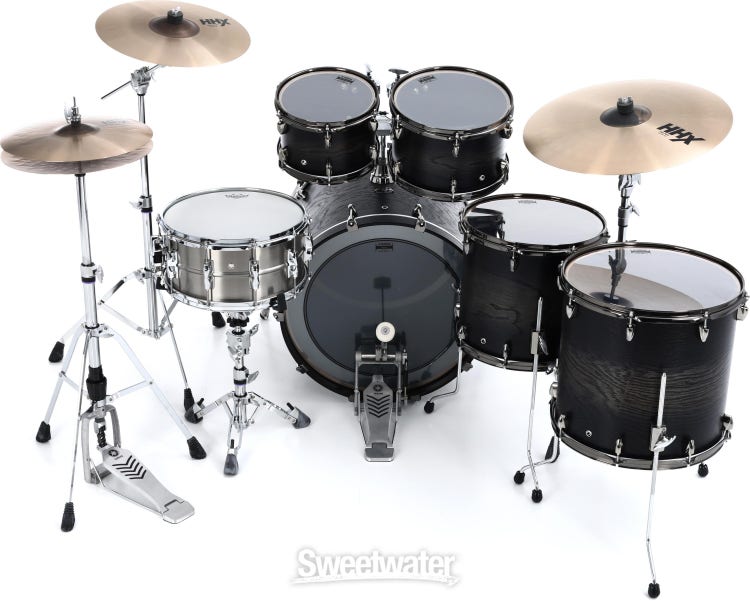 Live Custom Hybrid Oak 5-piece Shell Pack - Charcoal Sunburst - Sweetwater