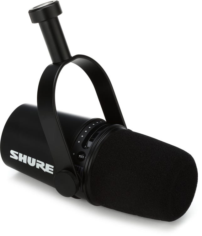 Shure MV7 USB Microphone + On Stage Desktop Stand Bundle for Podcasting,  Recording, Streaming & Gaming, Built-In Headphone Output, All Metal USB/XLR