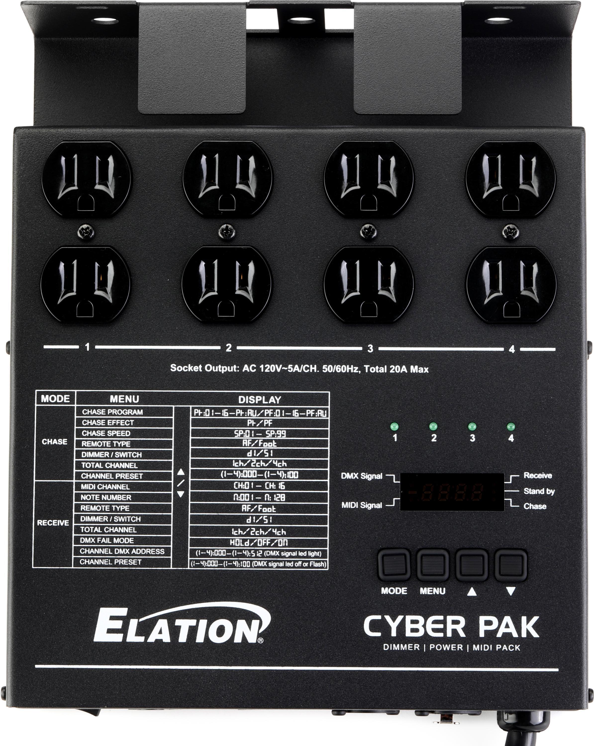 Elation Cyber Pak 4-channel Dimmer/Chase/MIDI Relay Pack | Sweetwater