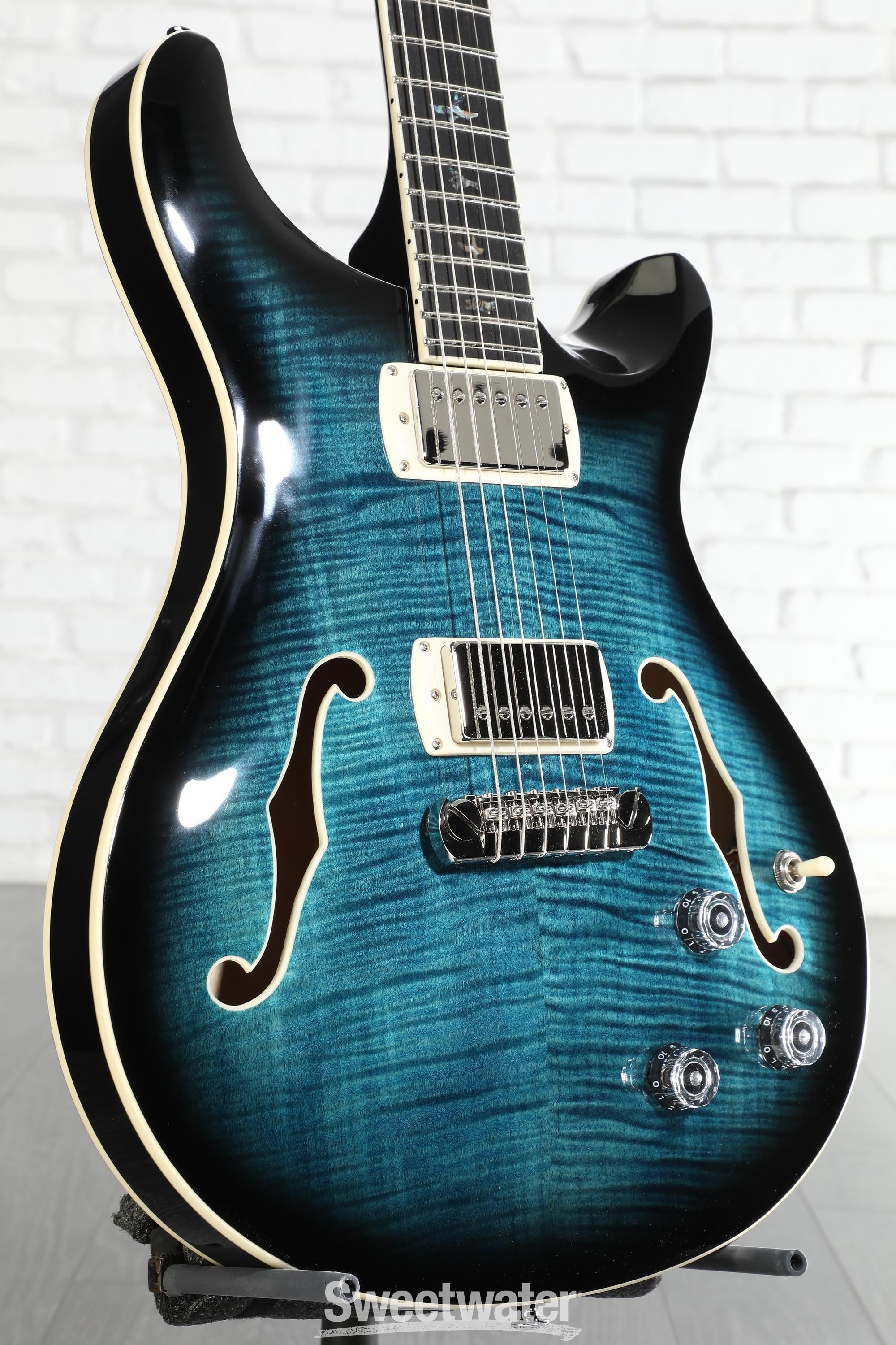 PRS SE Hollowbody II Piezo Electric Guitar - Peacock Blue | Sweetwater
