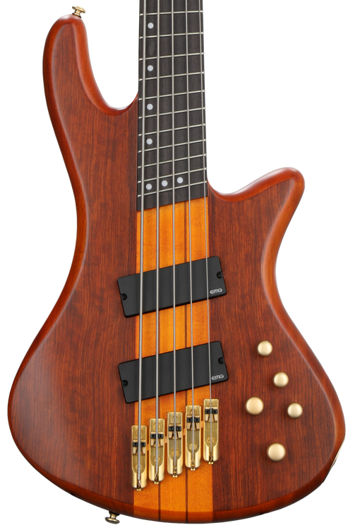 ベース SCHECTER STILETTO STUDIO-5 FF HSN Schecter Stiletto Studio 5 FF Bass Guitar - Honey Satin | Sweetwater