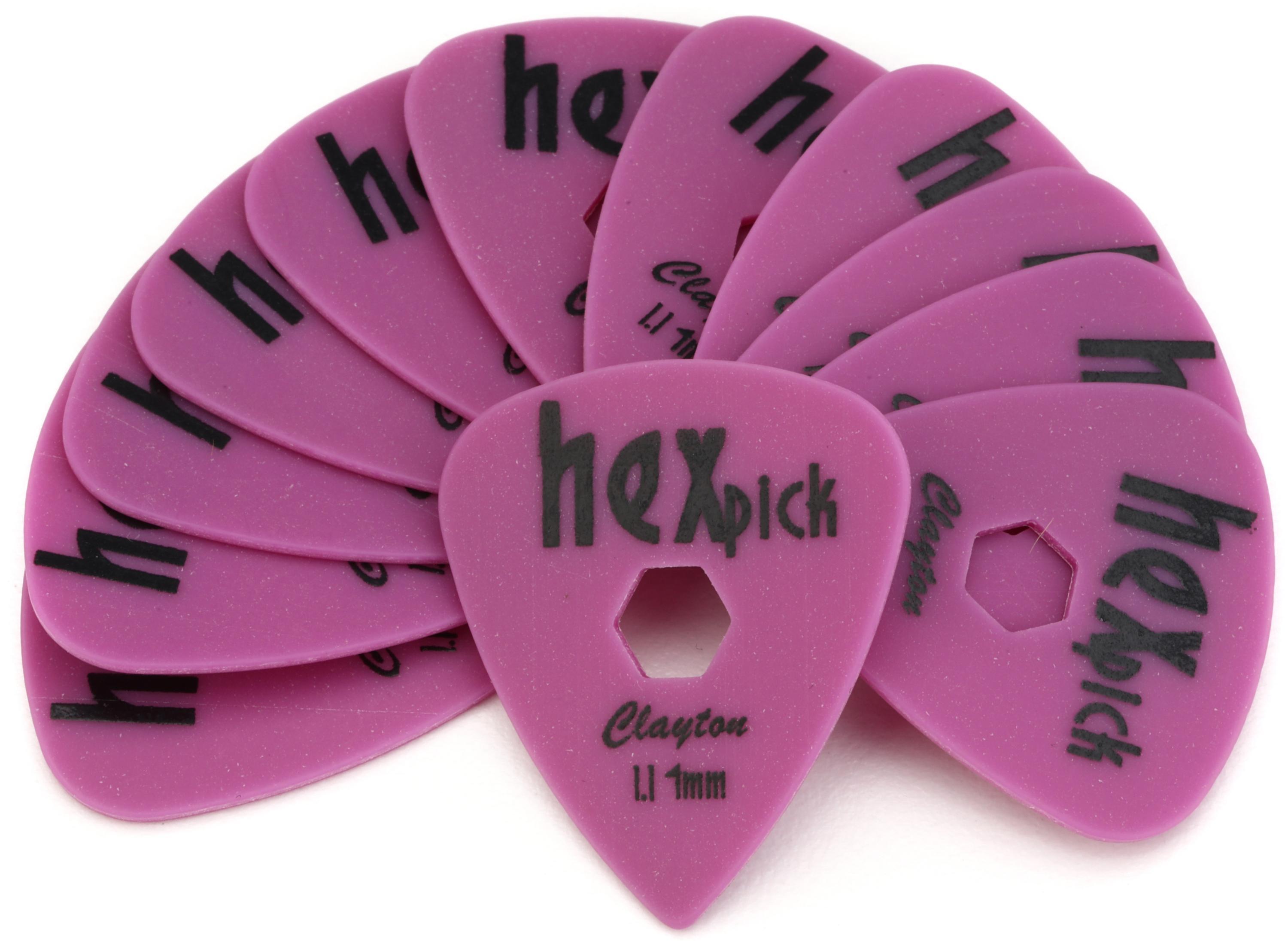 Photo of Clayton Hex Standard Guitar Picks - 1.14mm, Purple, 12-pack