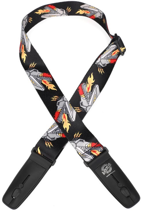  Fender Quickgrip Secure Guitar Strap, 2in, Monogram  Black/Yellow/Brown : Everything Else