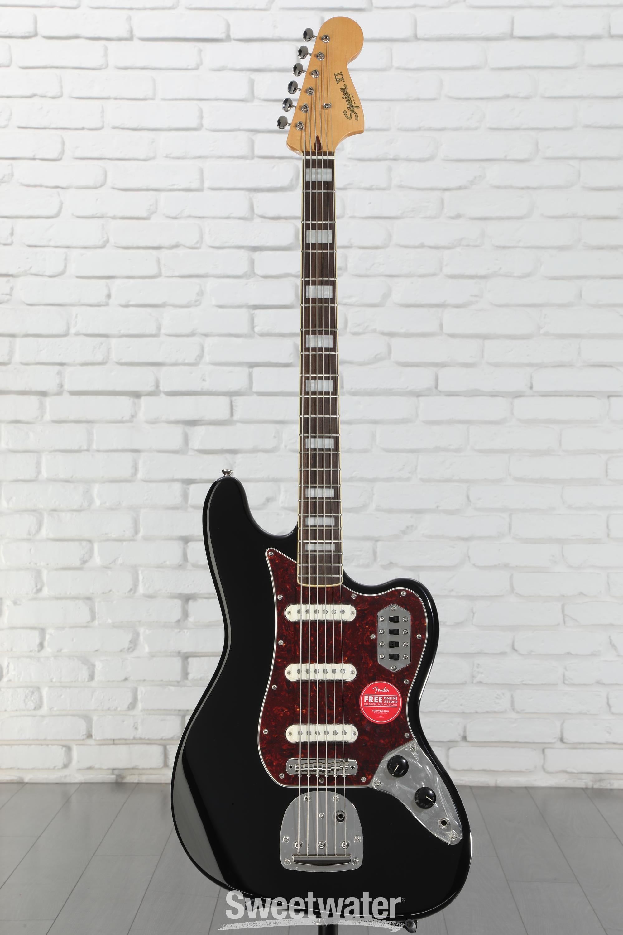 Squier Classic Vibe Bass VI Guitar - Black | Sweetwater