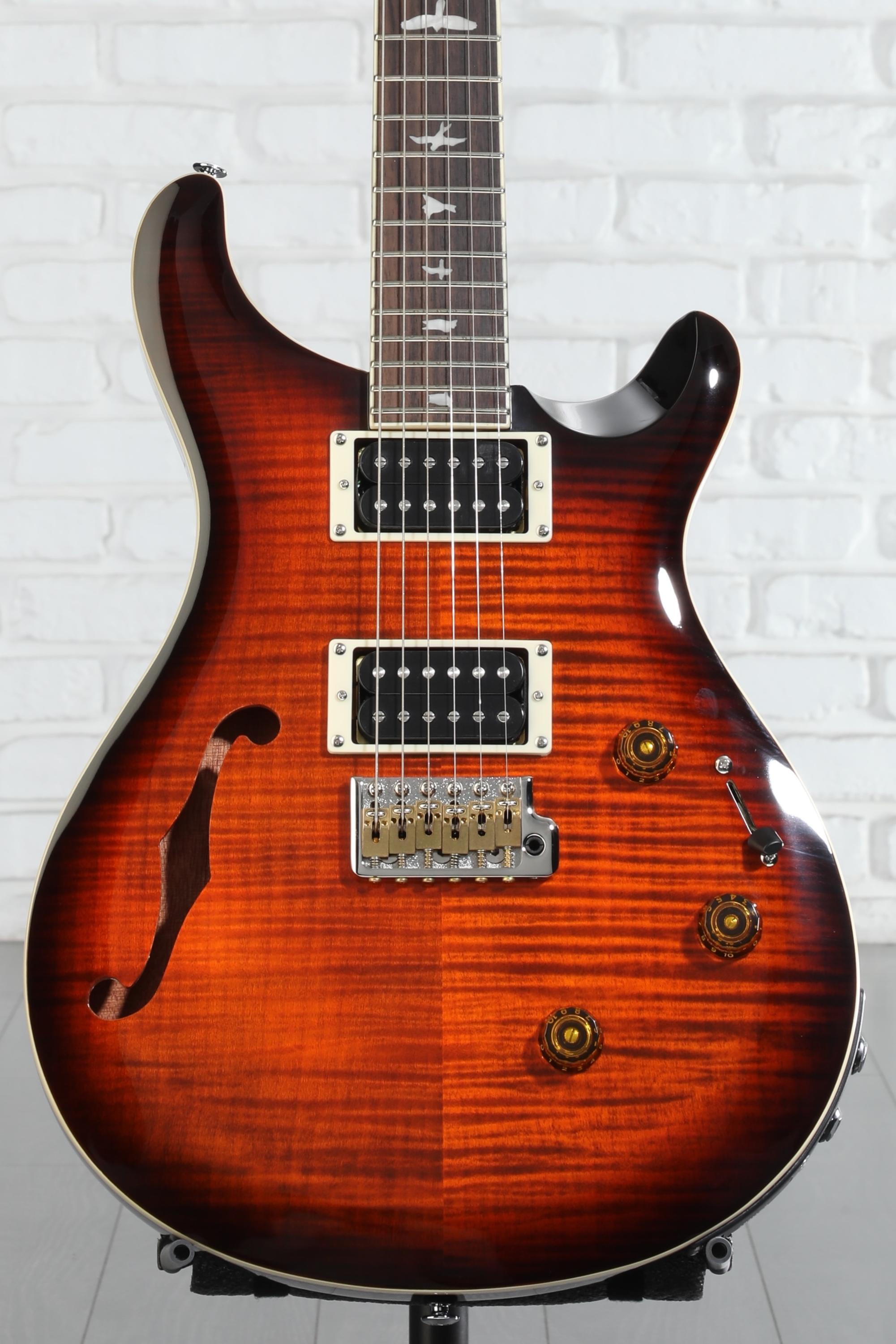 PRS SE Custom 24 Semi-Hollow Piezo Electric Guitar - Orange Tiger