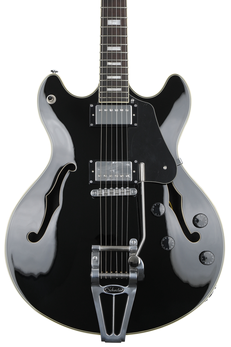 Schecter Corsair Semi-hollowbody Electric Guitar - Gloss Black