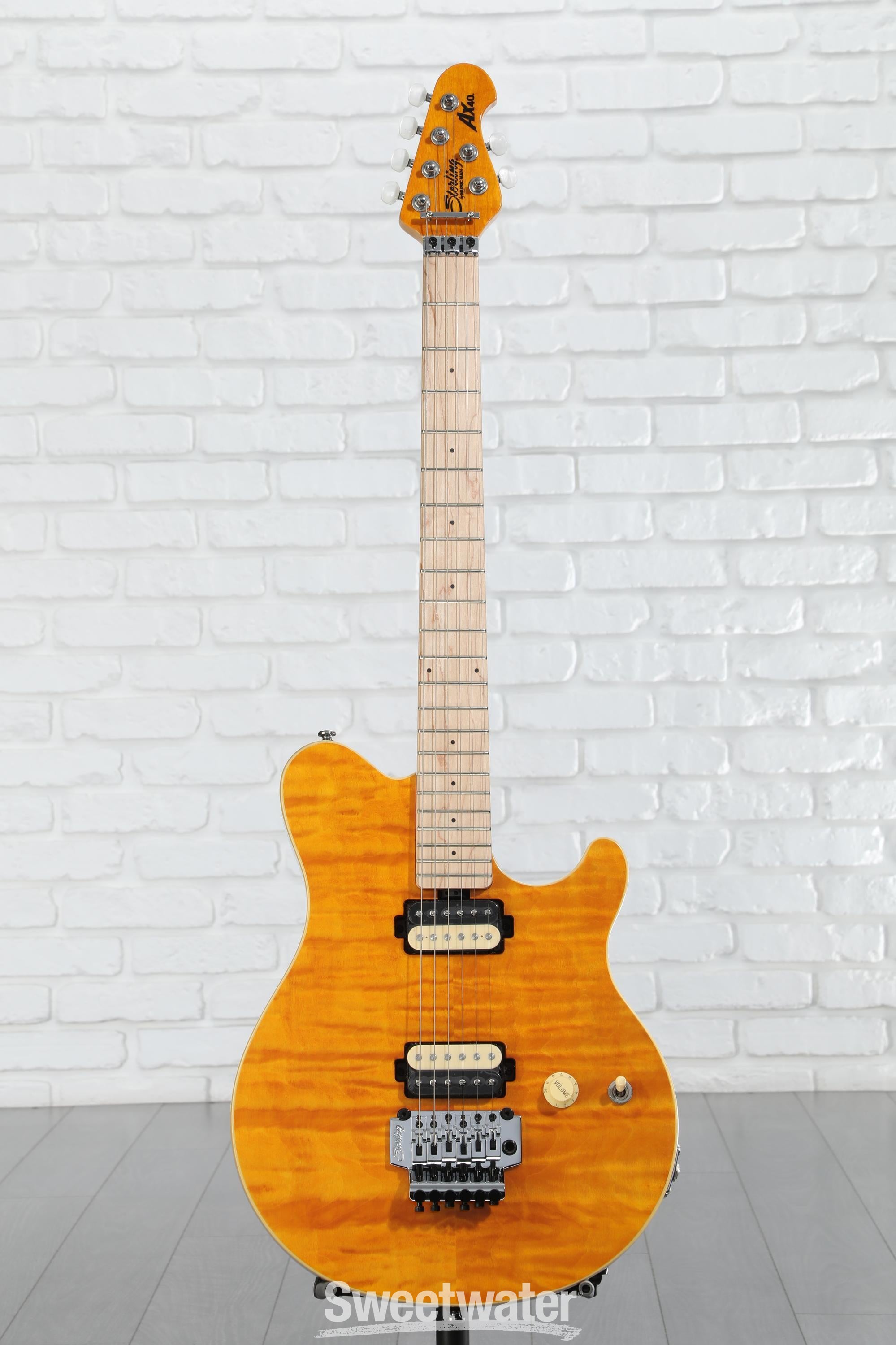 Sterling by Music Man Axis, Flame Maple Top, Trans Gold