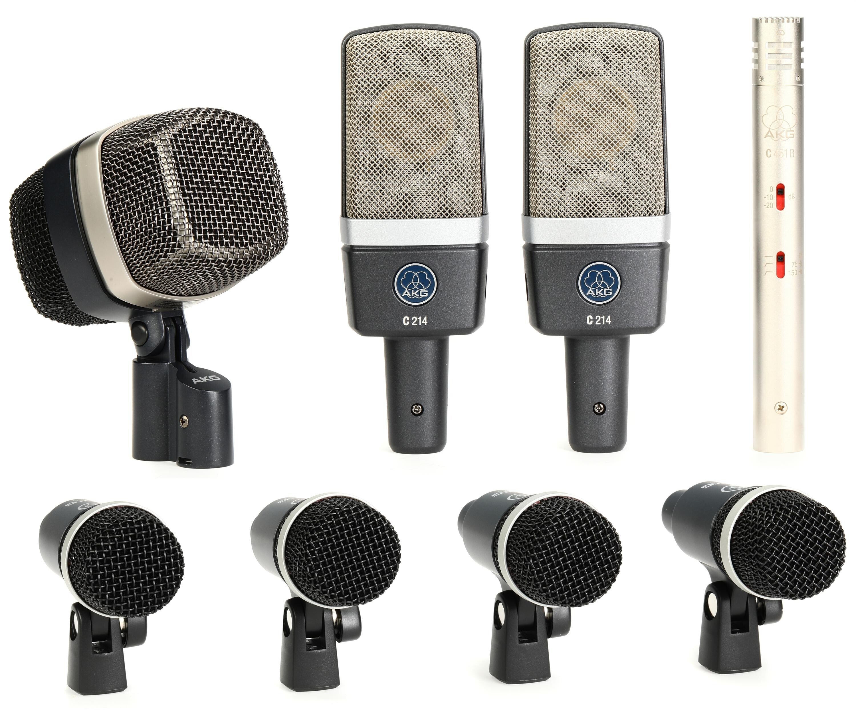 AKG Drum Set Premium 8-piece Microphone Set | Sweetwater