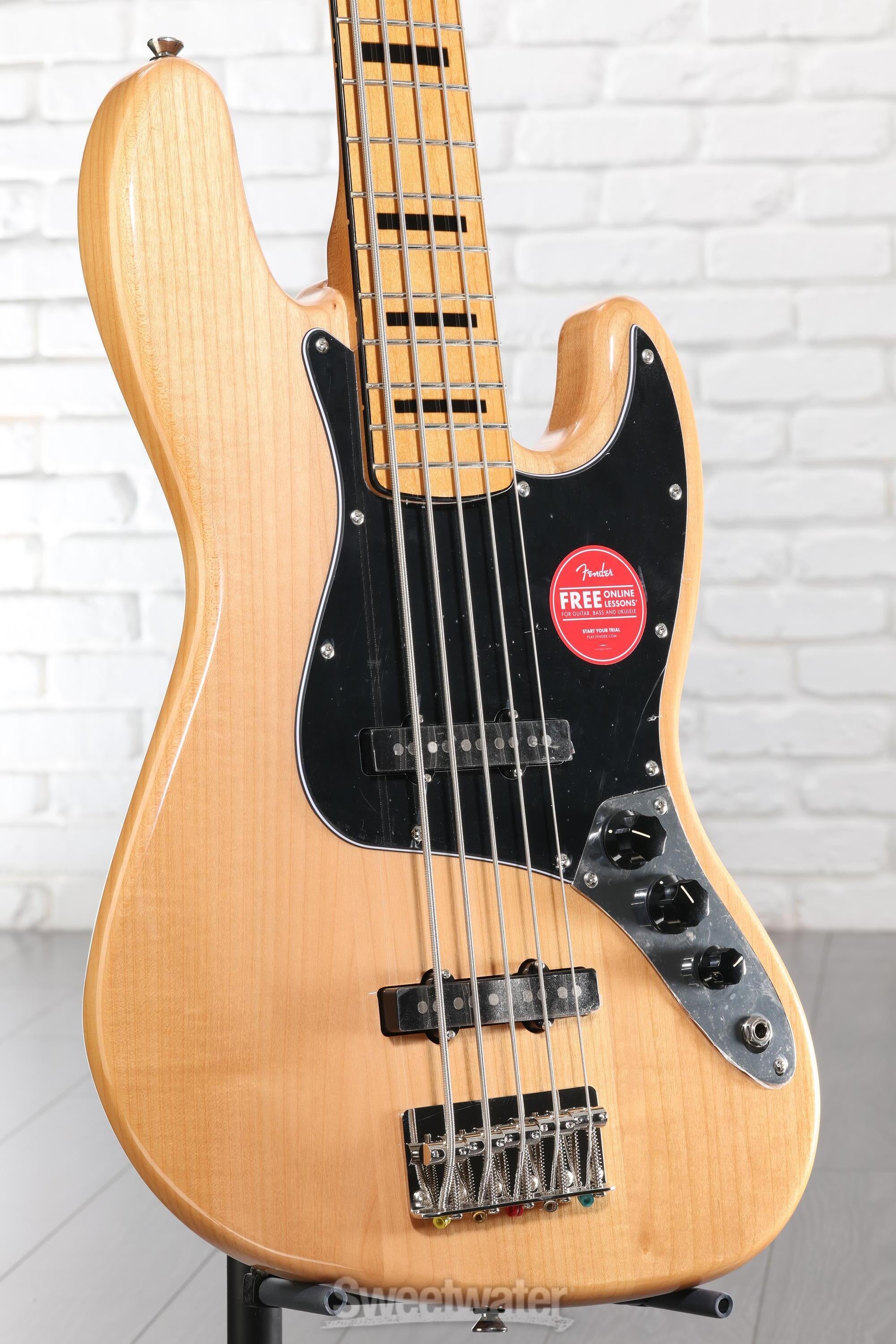 ベース Squier Jazz Bass V Natural Squier Classic Vibe '70s Jazz Bass V - Natural with Maple