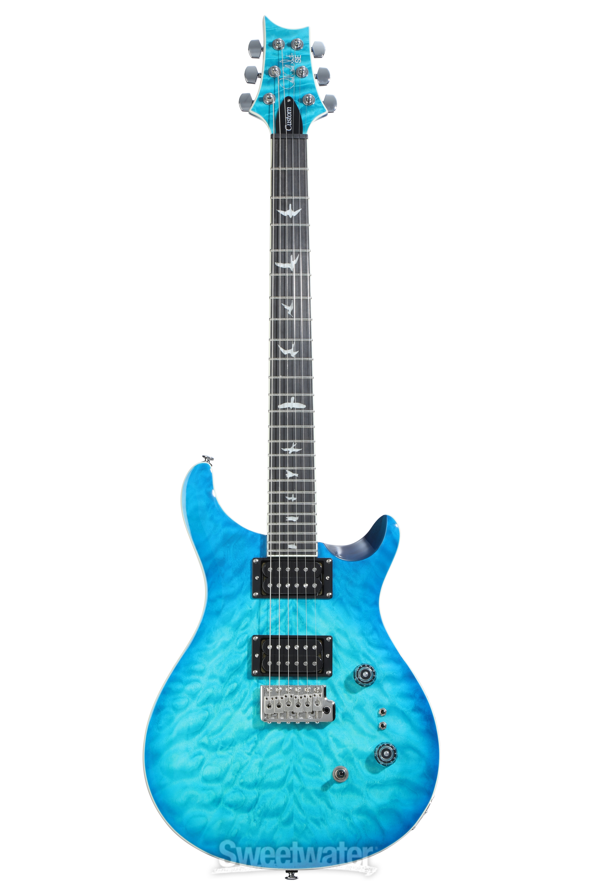 PRS SE Custom 24-08 Quilt Electric Guitar - Lake Blue PRS SE Custom 24-08 Quilt Electric Guitar - Lake Blue
