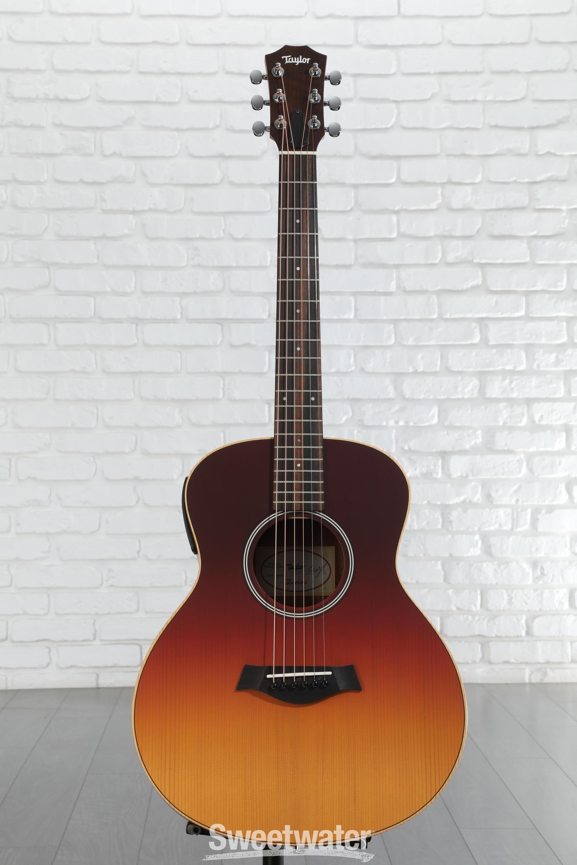 ギター Taylor GS Mini-e ES-2 GS Mini-e Special Edition, Sunset Fade Layered Sapele