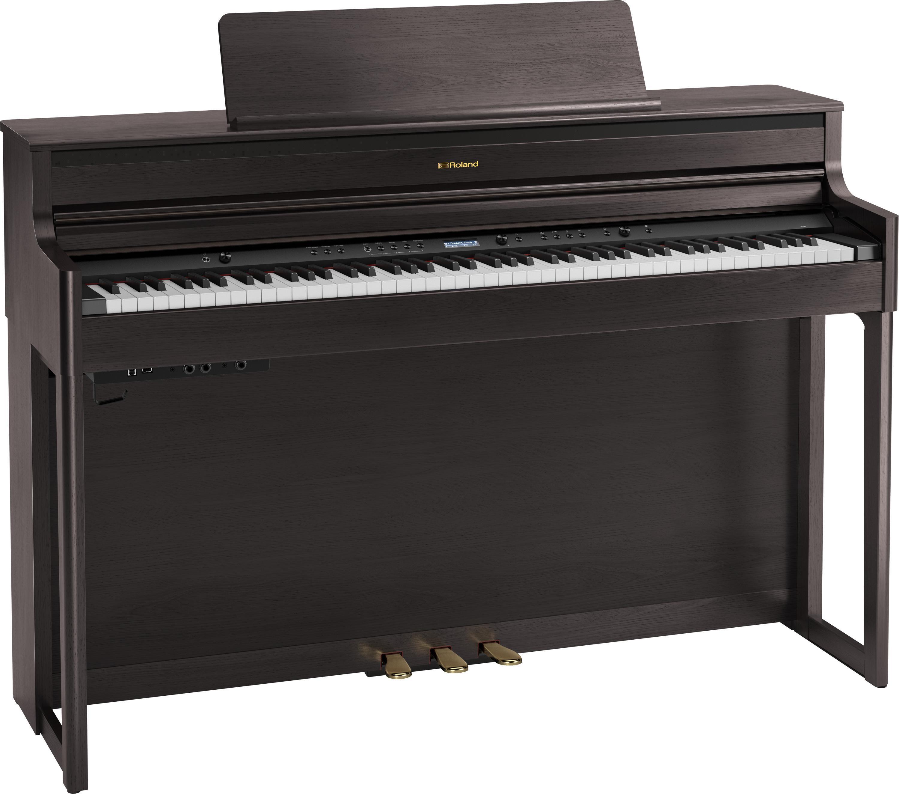 Roland HP704 Digital Upright Piano - Dark Rosewood | Sweetwater