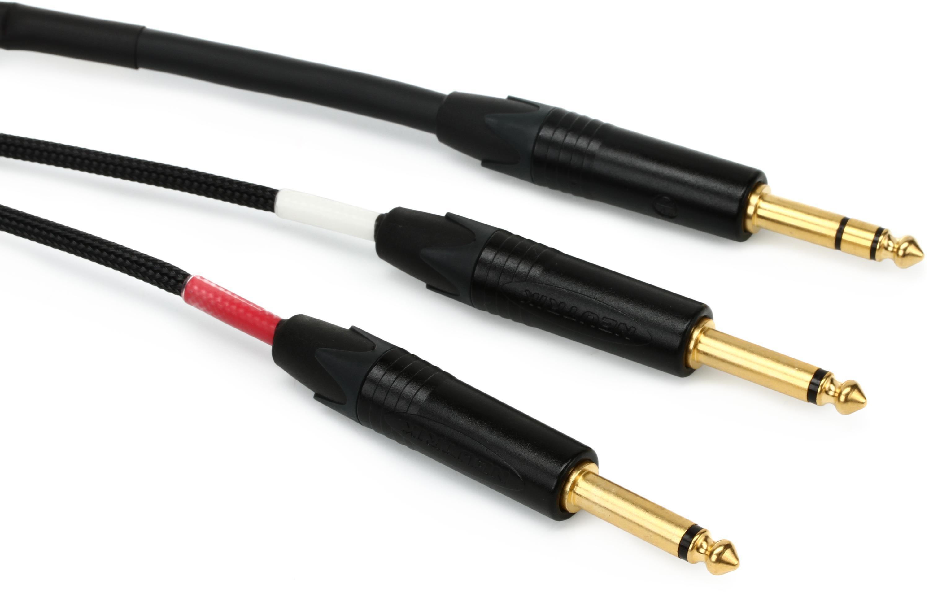 Photo of Mogami Gold Insert TS Cable - 1/4-inch TRS Male to Dual 1/4-inch TS Male - 6 foot