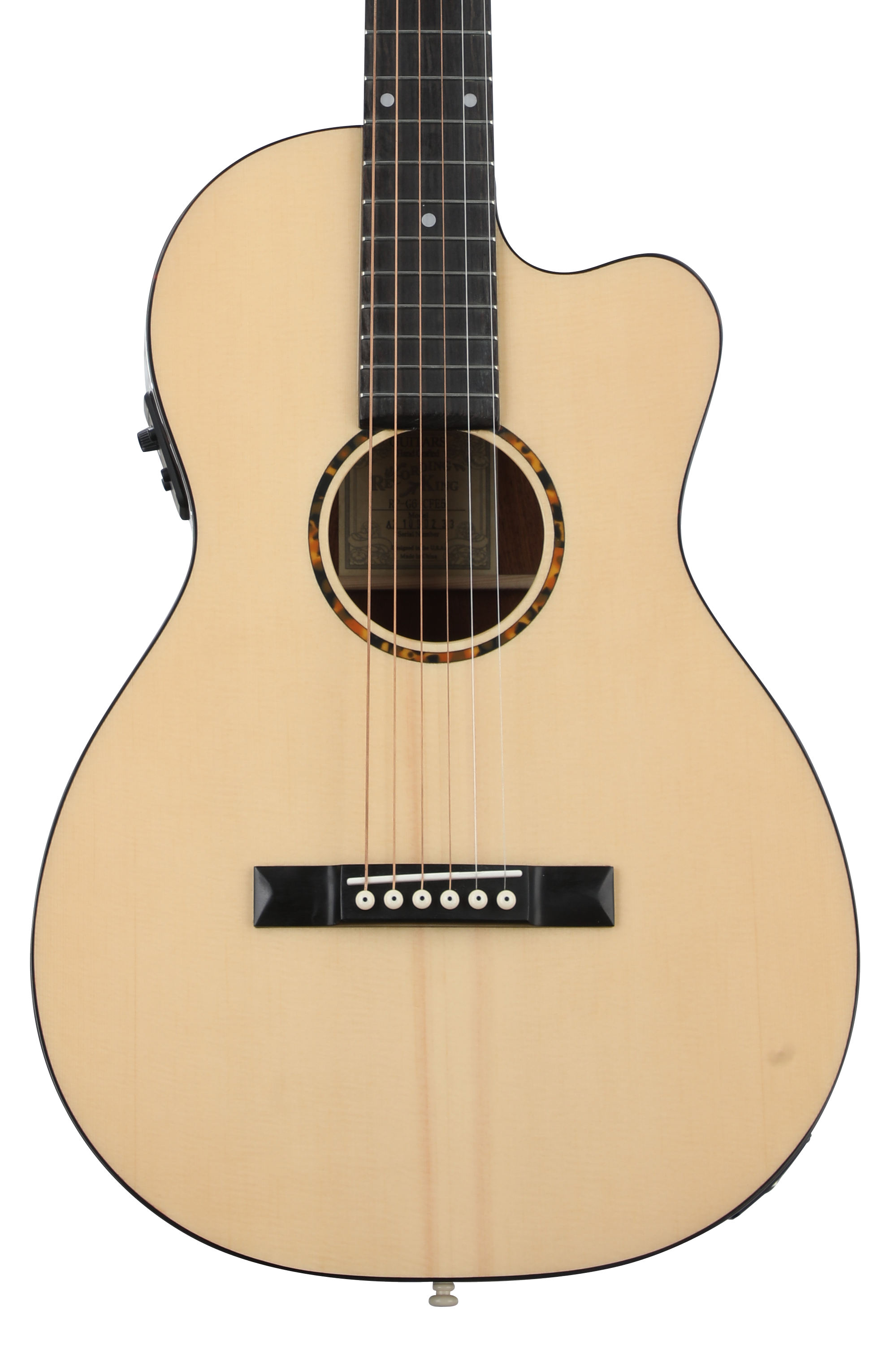 Recording King G6 Series Solid Top Single 0 Cutaway Acoustic-electric Guitar - Natural