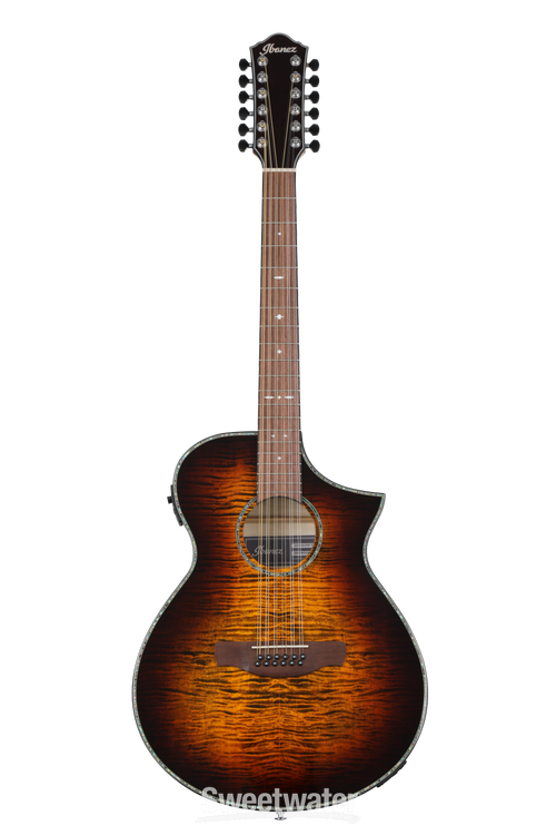 Ibanez AEWC4012FM Acoustic-Electric Guitar - Tiger Burst Ibanez AEWC4012FM Acoustic-Electric Guitar - Tiger Burst