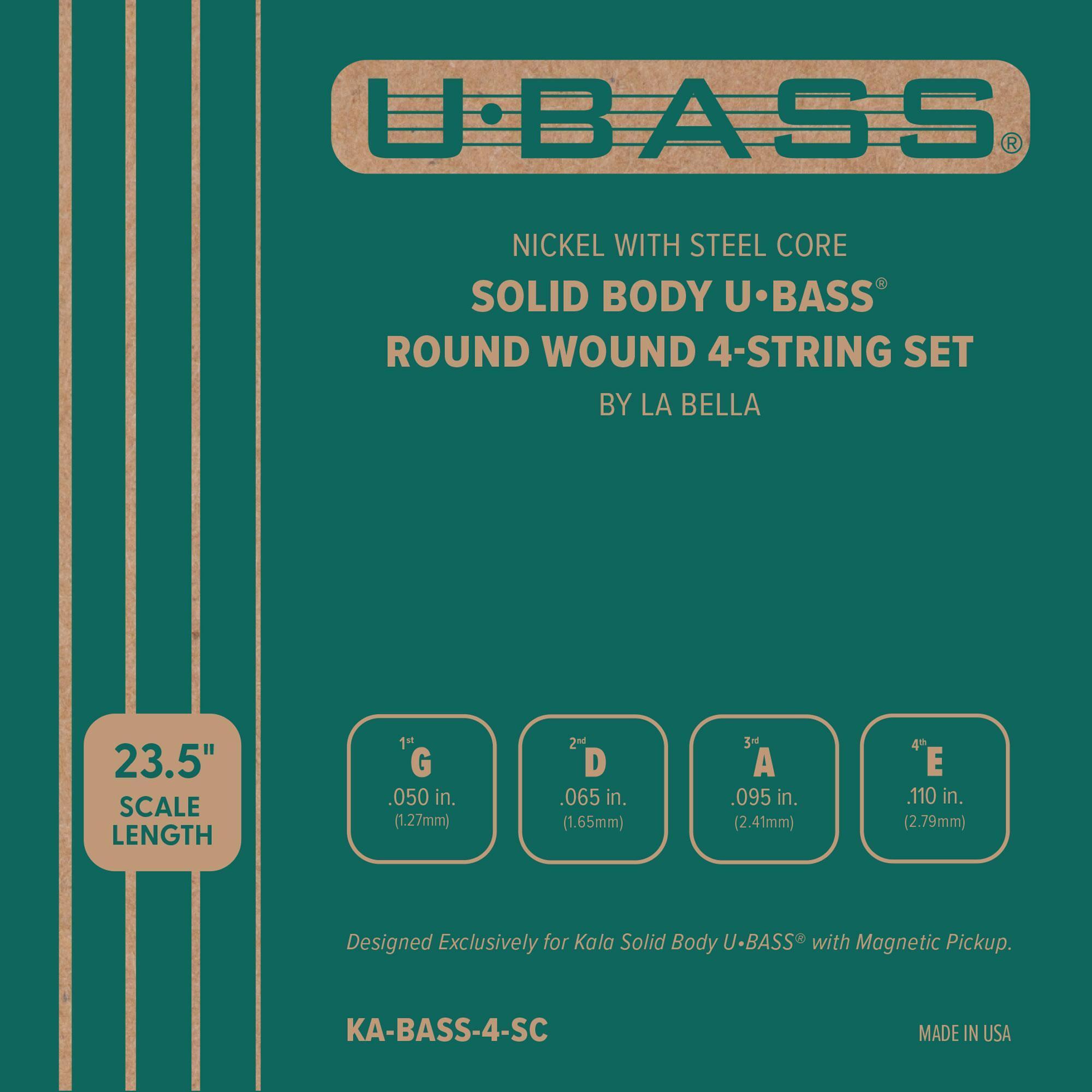 Kala Nickel Roundwound with Steel Core Solidbody UBass 4string Set