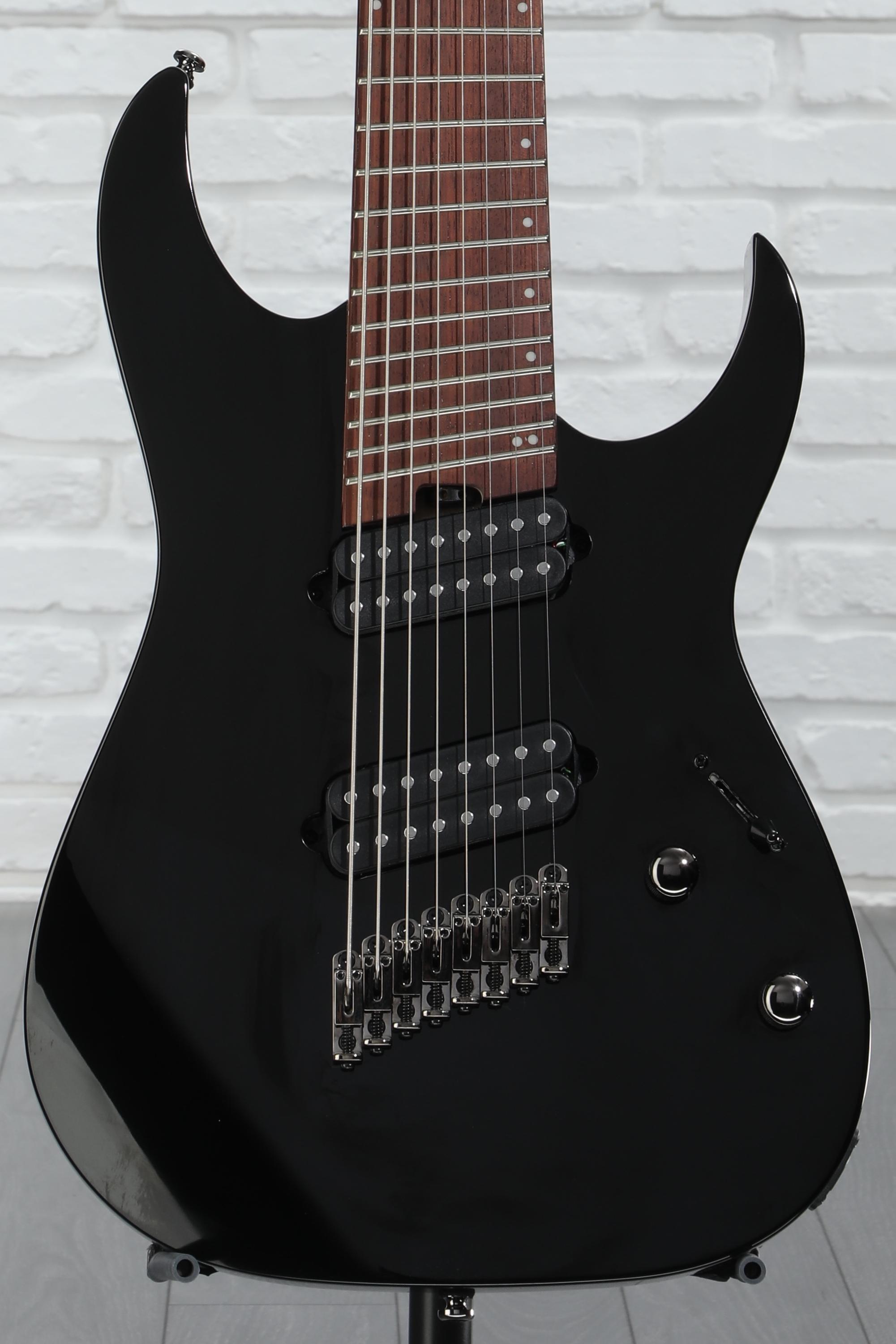 Ibanez rgms8/bk 8弦ギター Ibanez RGMS8 Black 8-String Electric Guitar | Full Compass