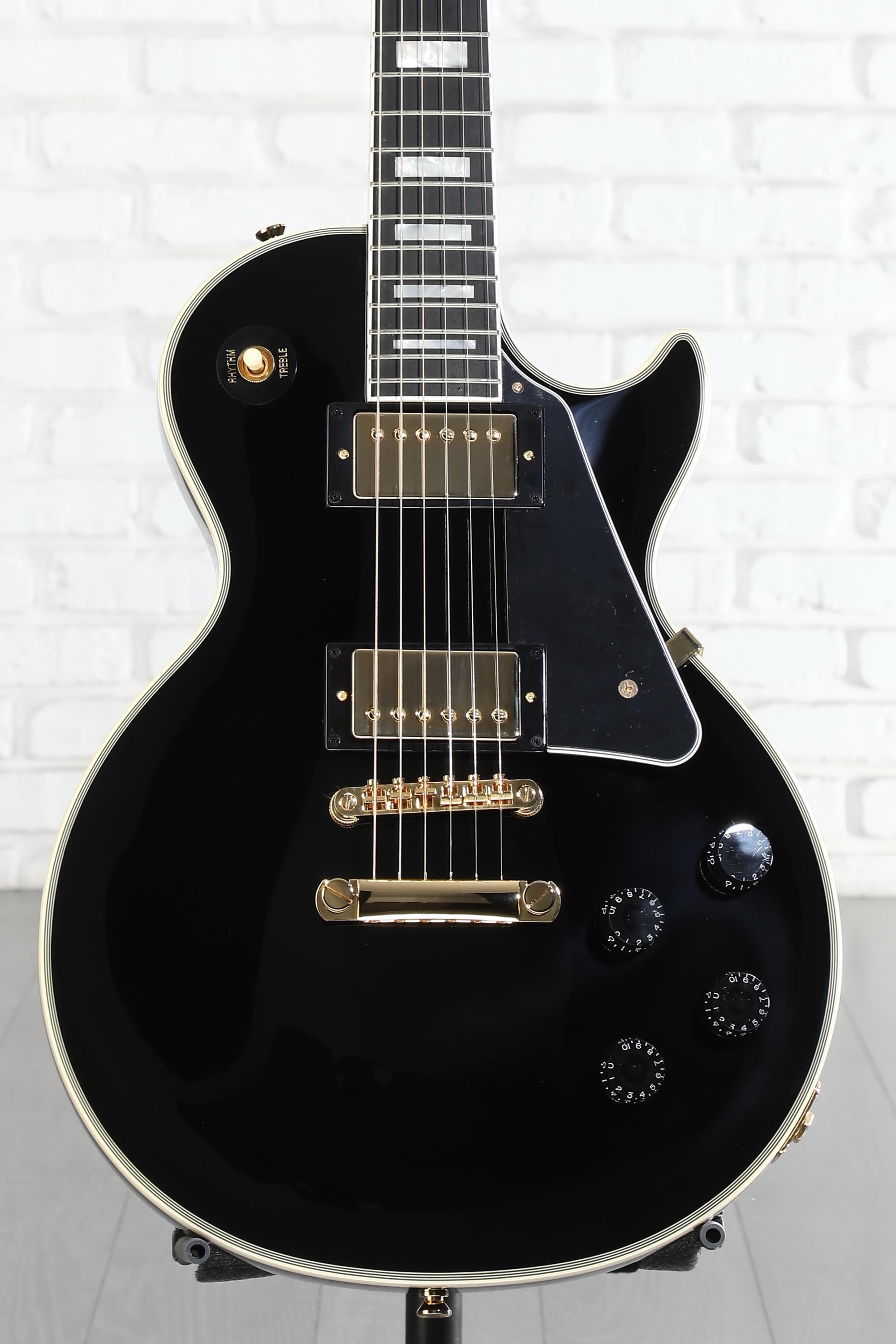 ギター Epiphone Inspired by Gibson Custom Ebony Epiphone Inspired by Gibson Custom Les Paul Custom Electric Guitar