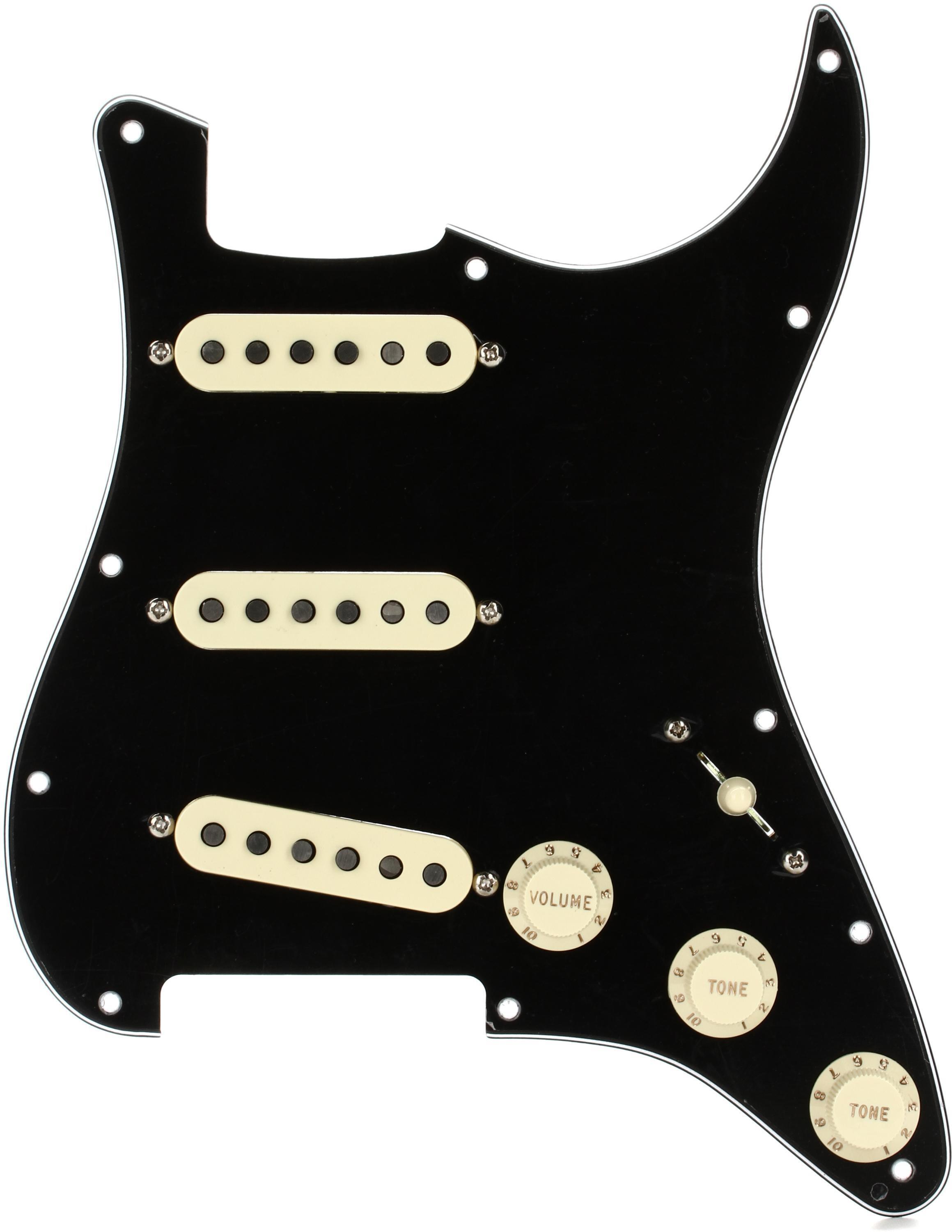 Fender Tex-Mex SSS Pre-wired Stratocaster Pickguard - Black 3-ply 