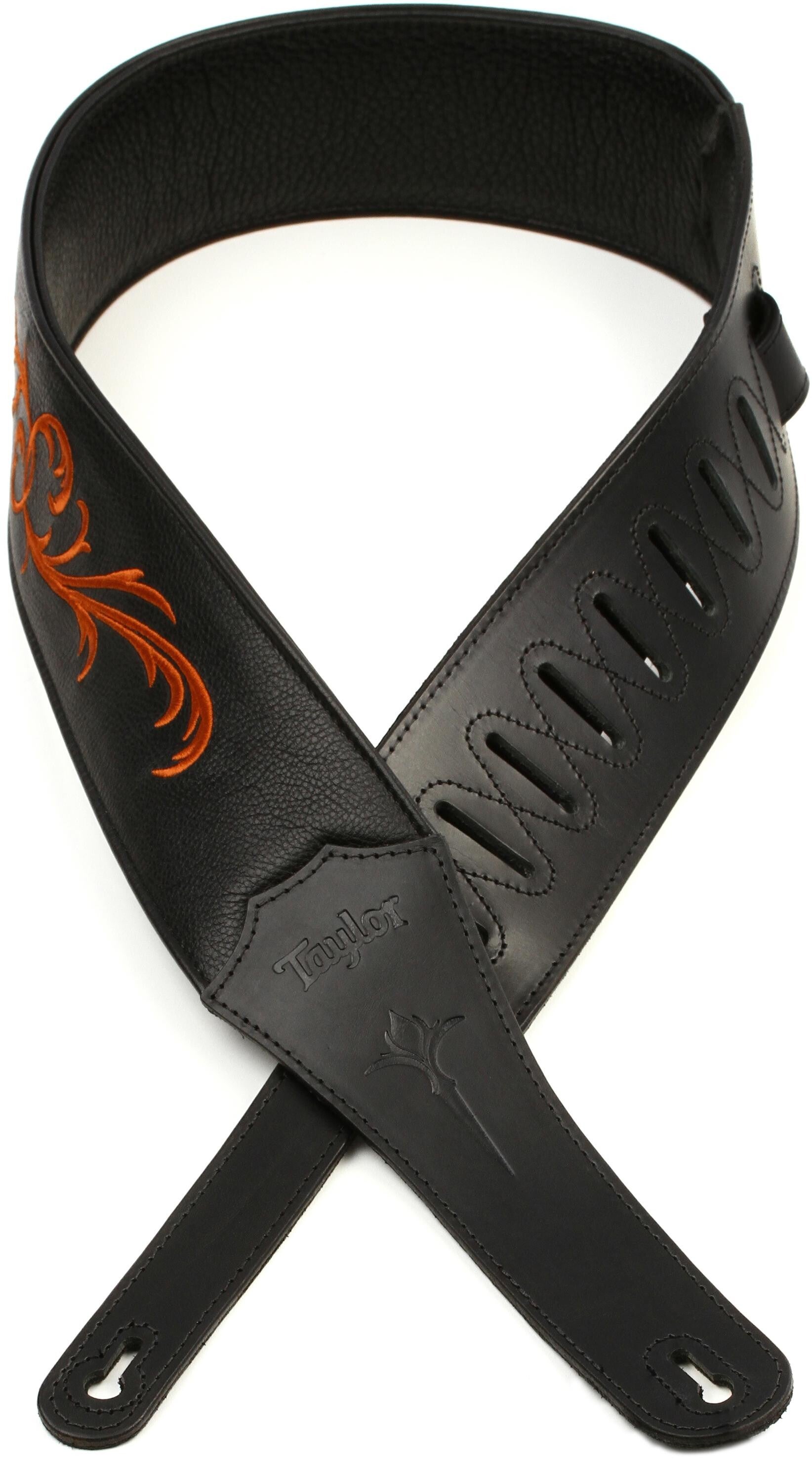 Photo of Taylor Taylor Nouveau 3-inch Guitar Strap - Black Leather