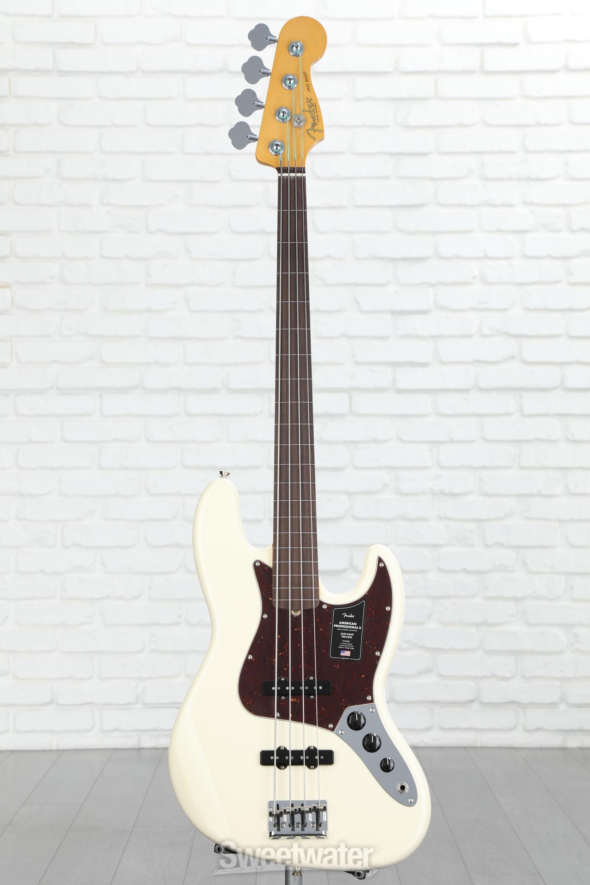 Fender American Professional II Jazz Bass Fretless - Olympic White with  Rosewood Fingerboard | Sweetwater