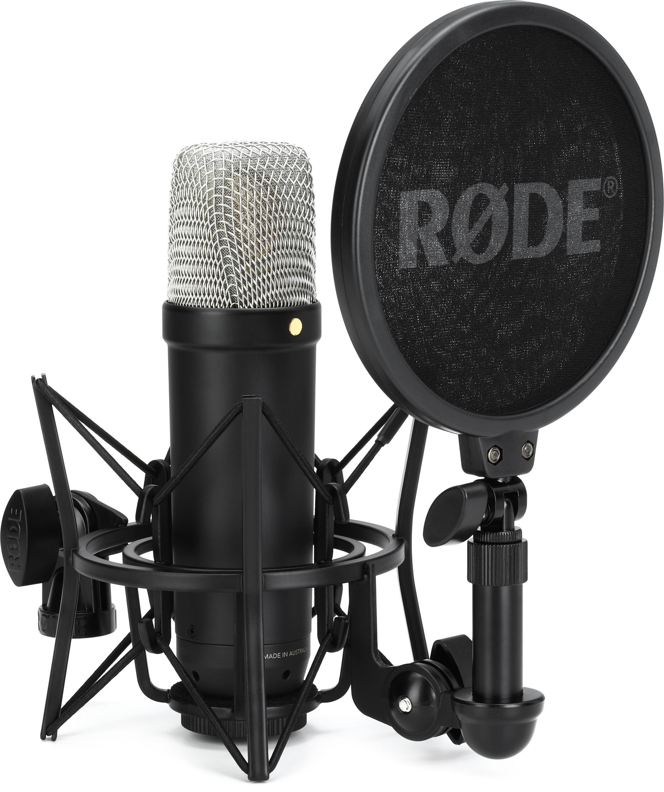 Bundled Item: Rode NT1 5th Generation Condenser Microphone with SM6 Shockmount and Pop Filter - Black