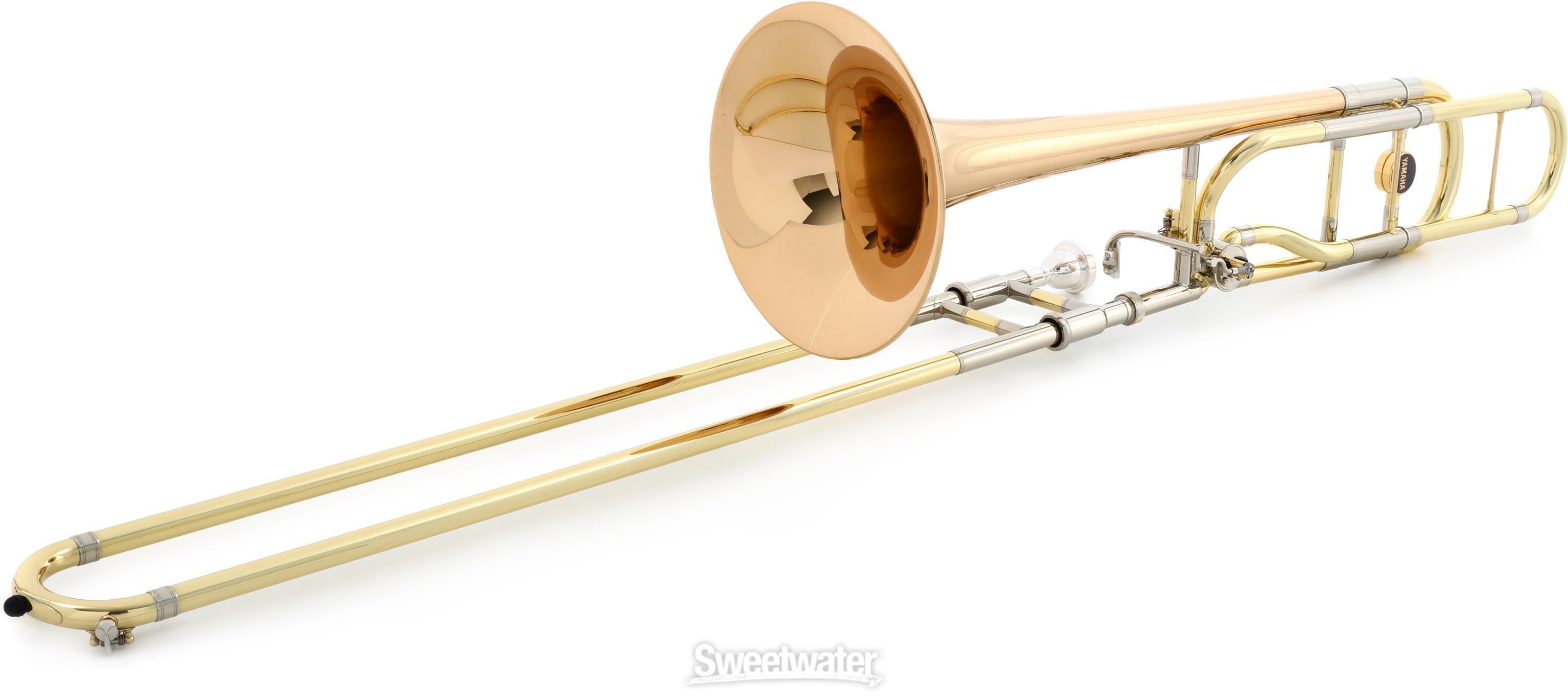 Yamaha YSL-882GO Xeno Professional F-attachment Trombone - Clear Lacquer  with Open Wrap and Gold Brass Bell