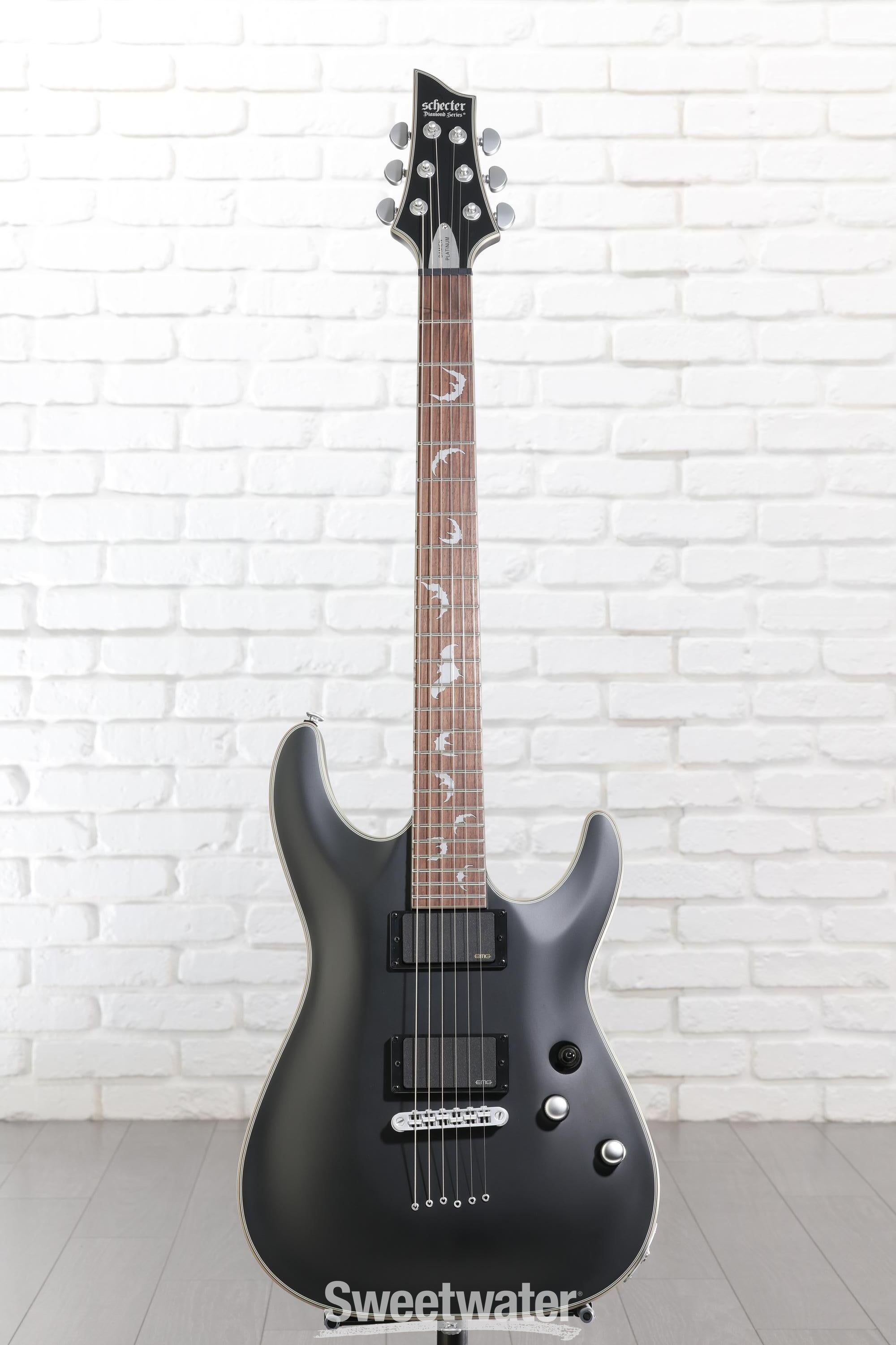 シェクター SCHECTER Damien Platinum-6 Schecter Damien Platinum 6 Electric Guitar - Satin Black | Sweetwater