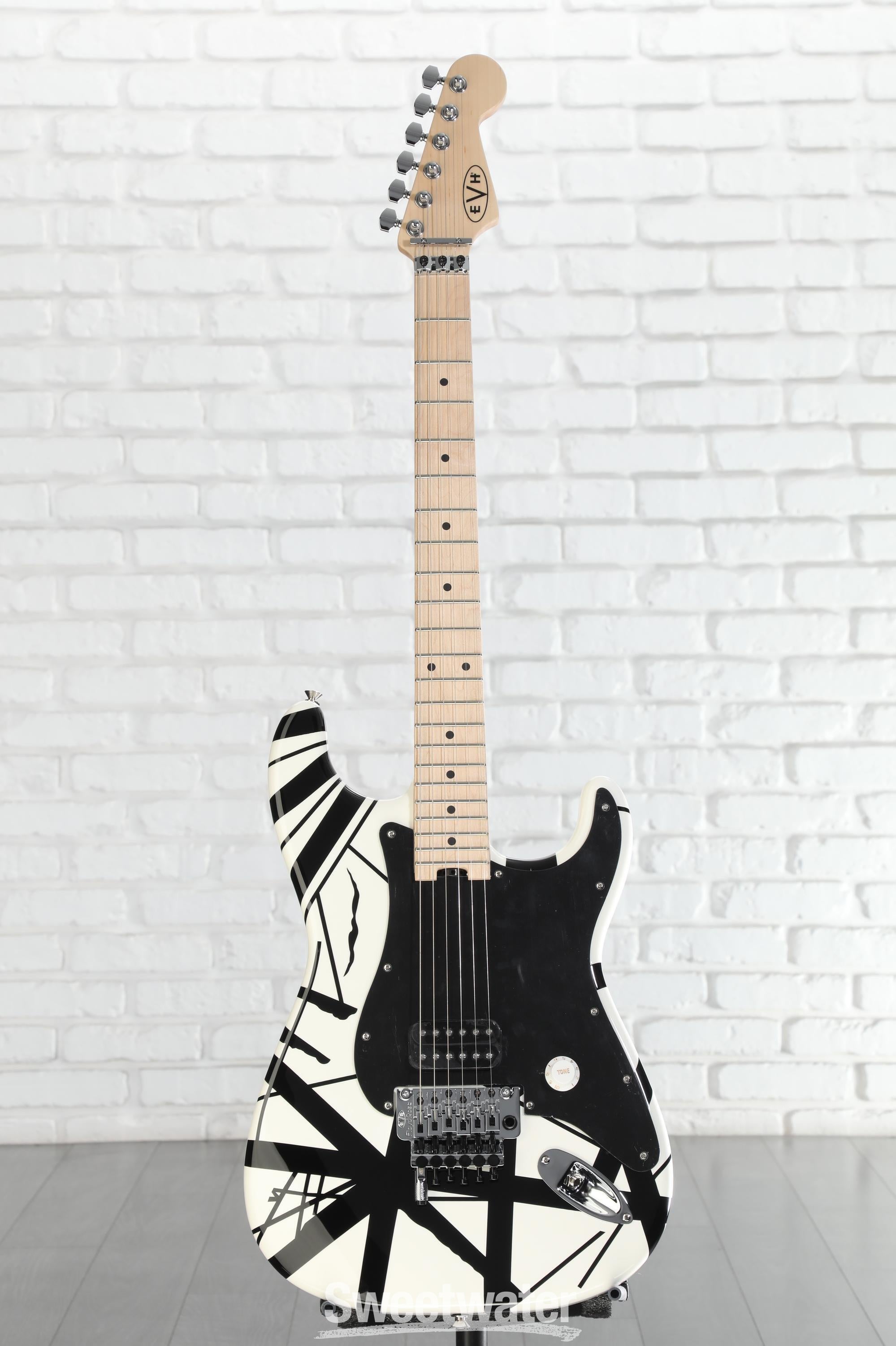 EVH Striped Series - White w/ Black Stripes | Sweetwater