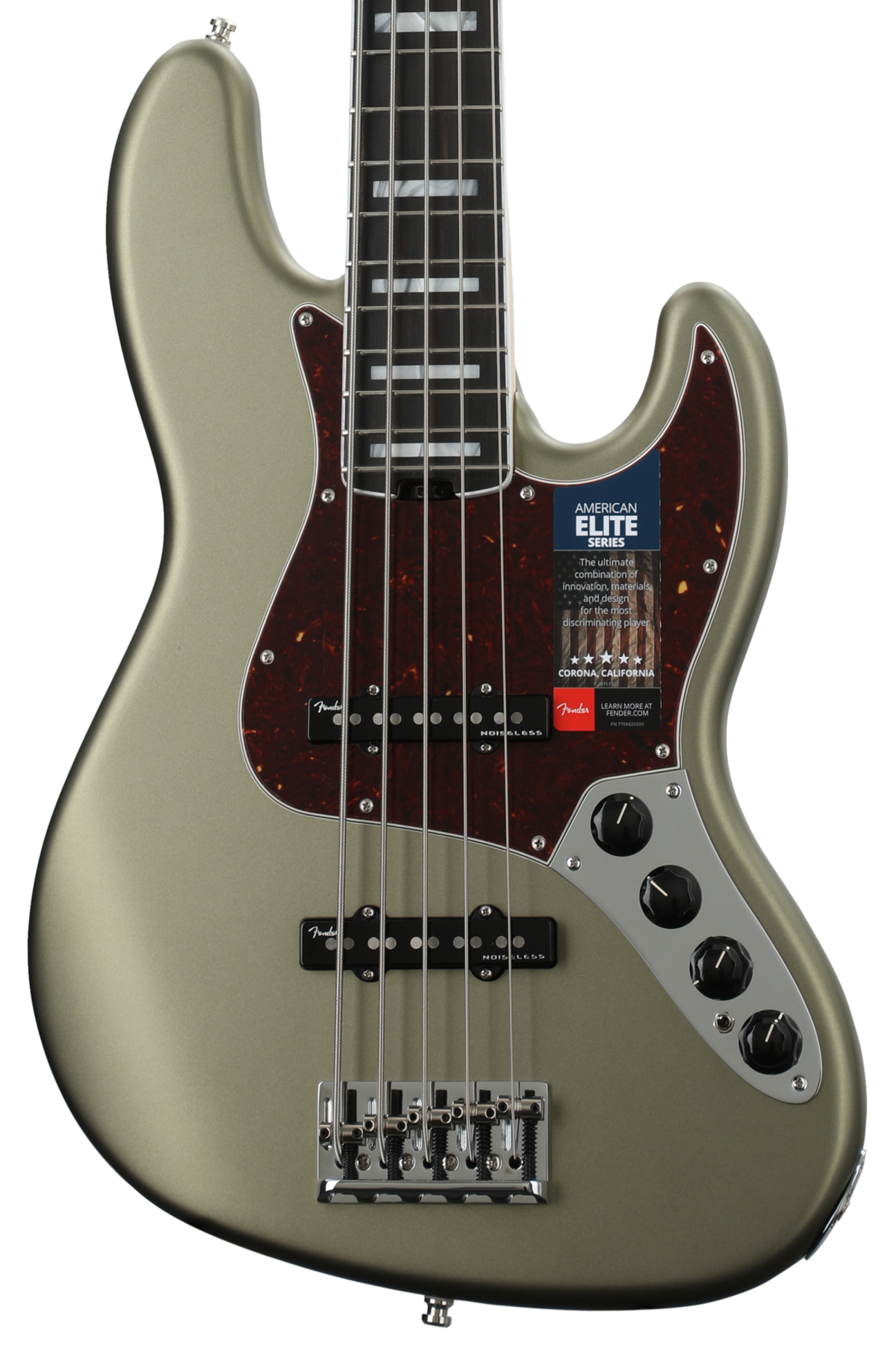 Fender American Elite Jazz Bass V - Satin Jade Pearl Metallic w