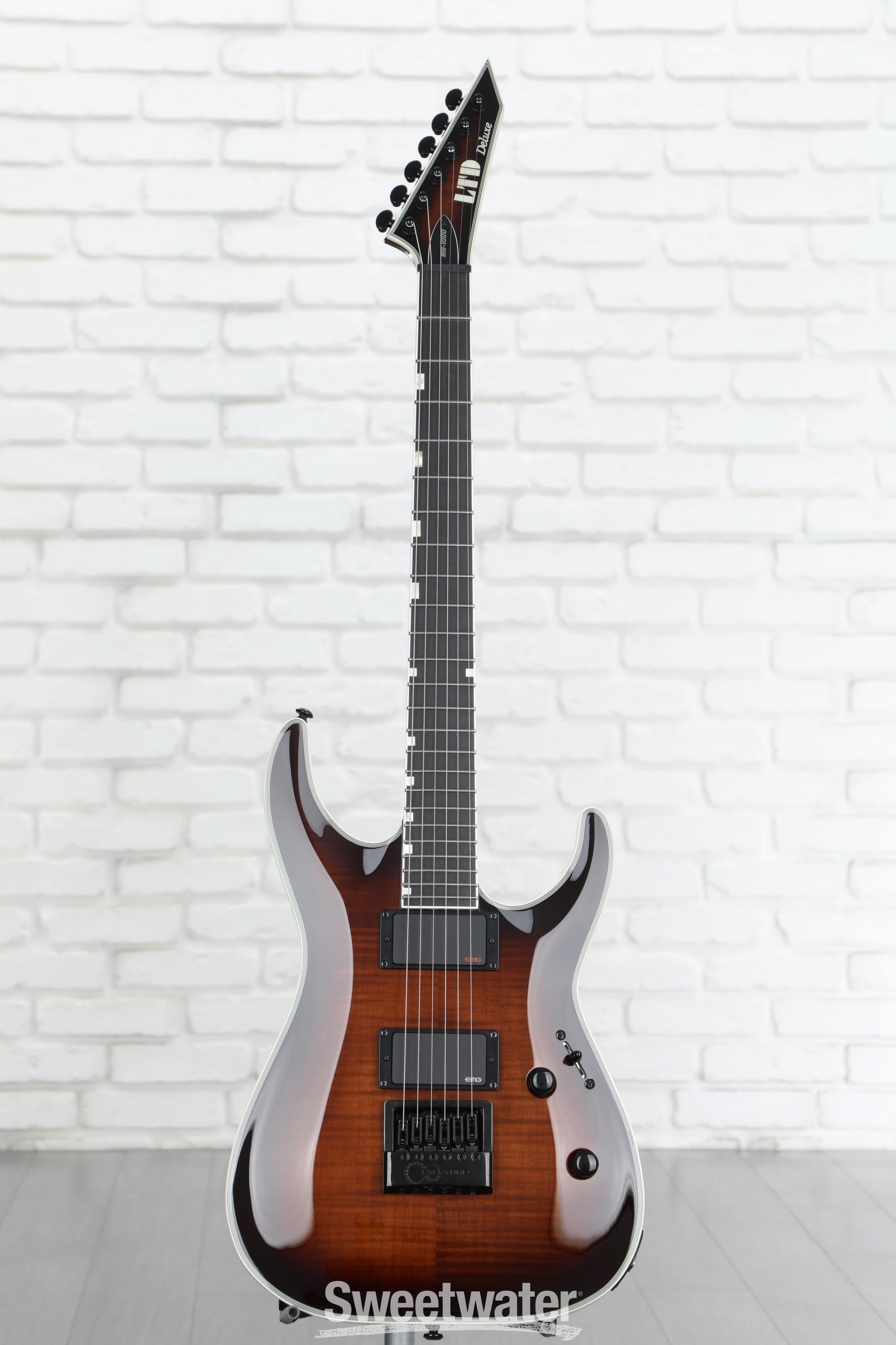 ESP LTD Deluxe MH-1000 EverTune Electric Guitar - Dark Brown Sunburst