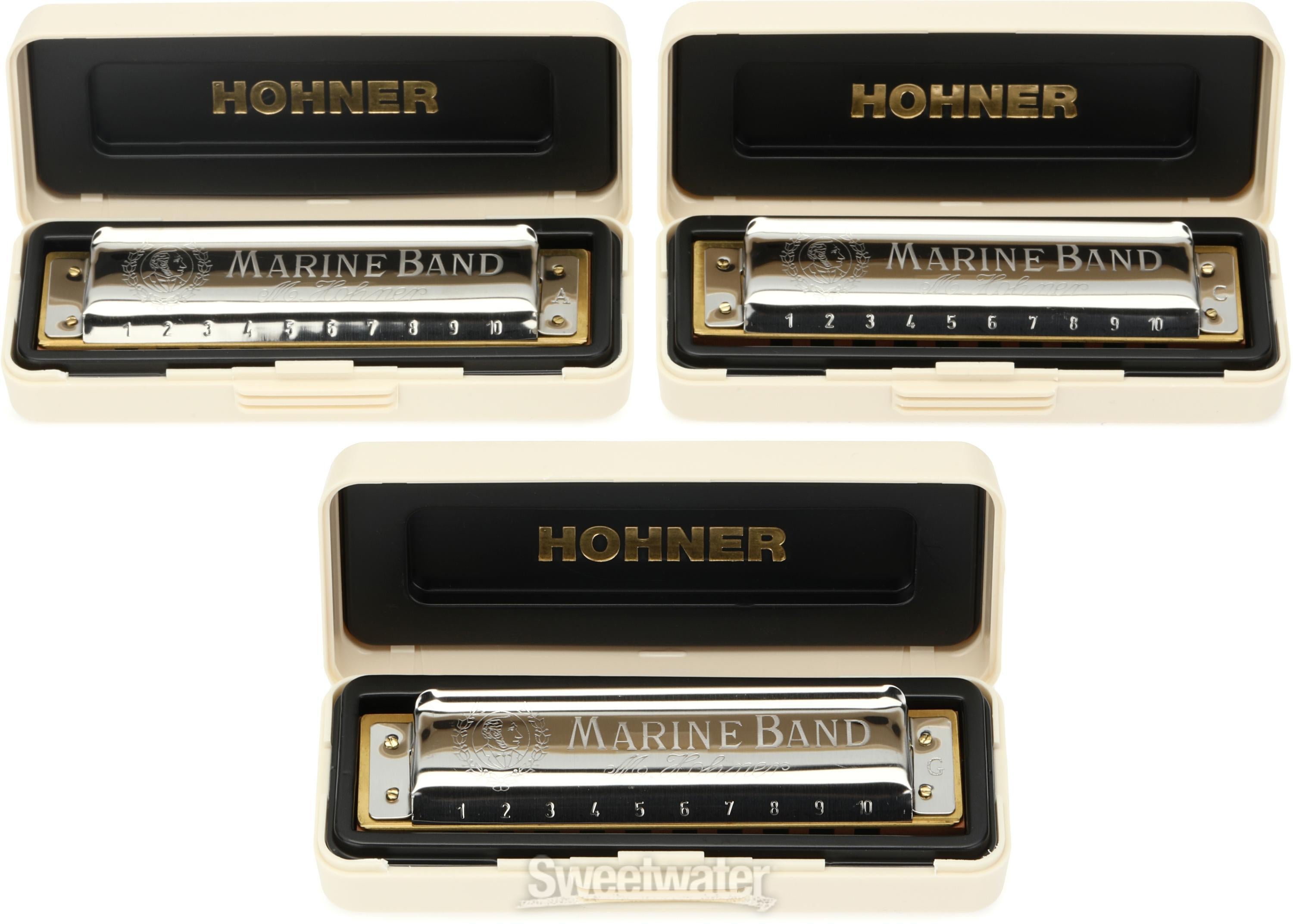 Hohner Marine Band 1896 Pro Pack 3-piece Harmonica Set | Sweetwater