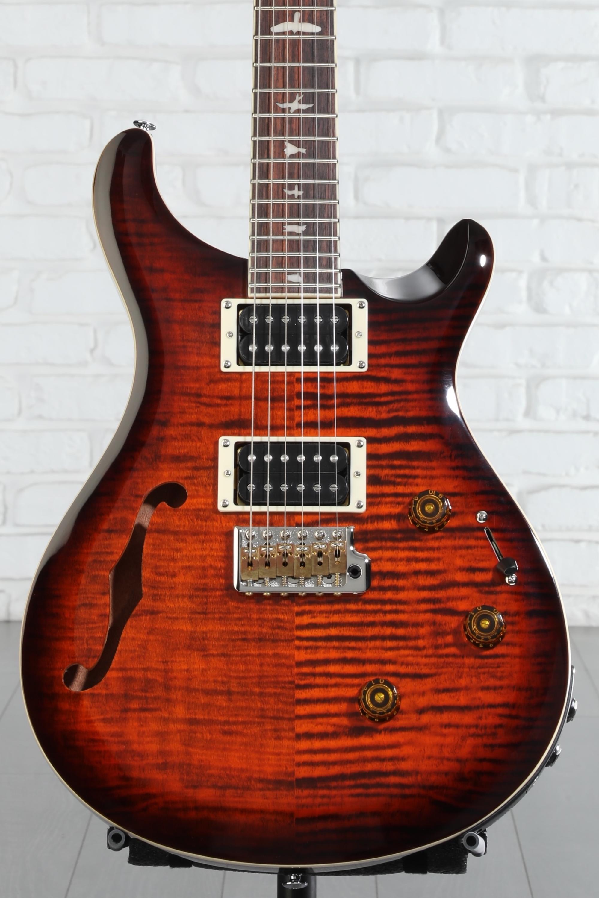 PRS SE Custom 24 Semi-Hollow Piezo Electric Guitar - Orange Tiger