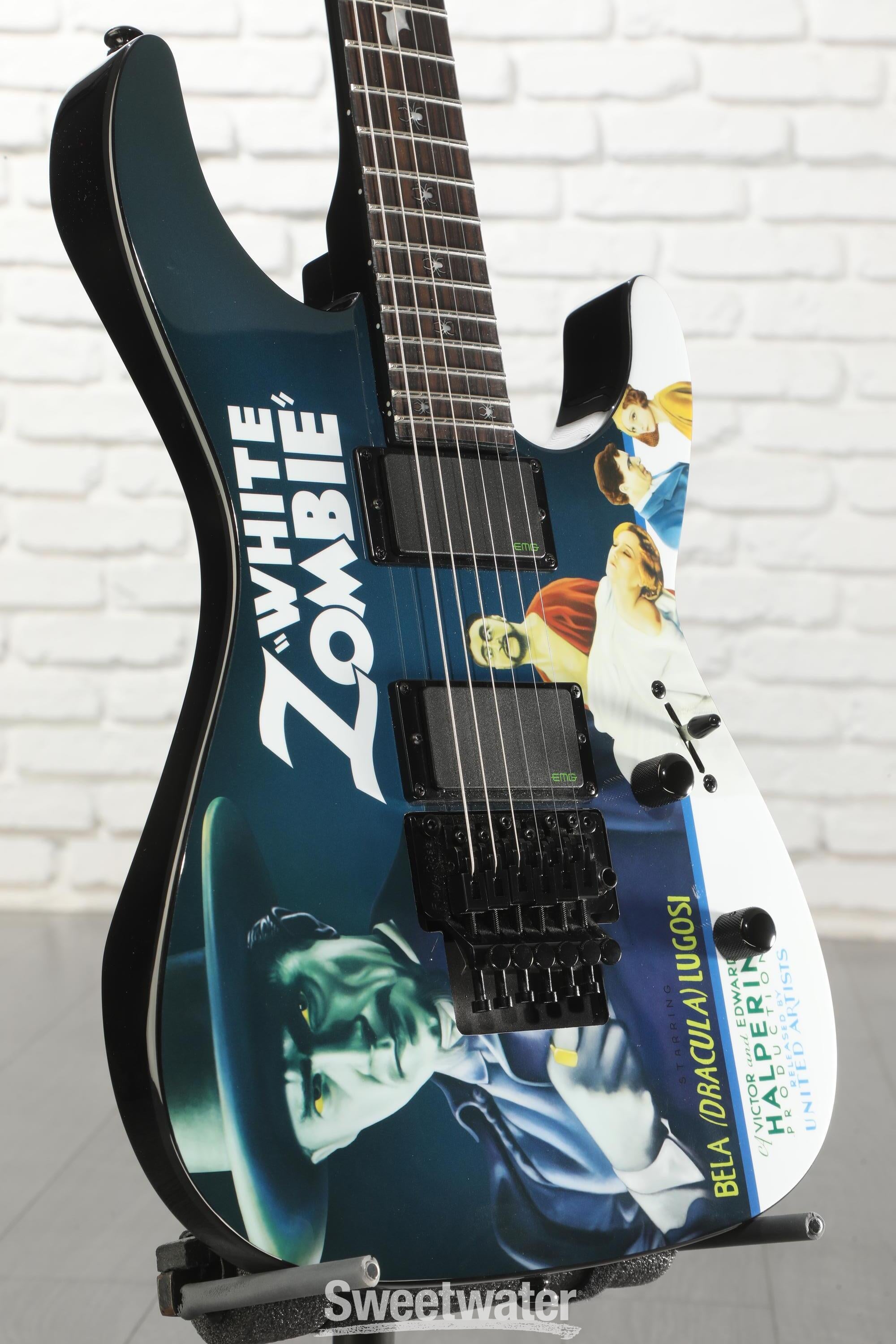 Photo of ESP LTD Kirk Hammett Signature KH-WZ White Zombie Electric Guitar - Black with Graphic