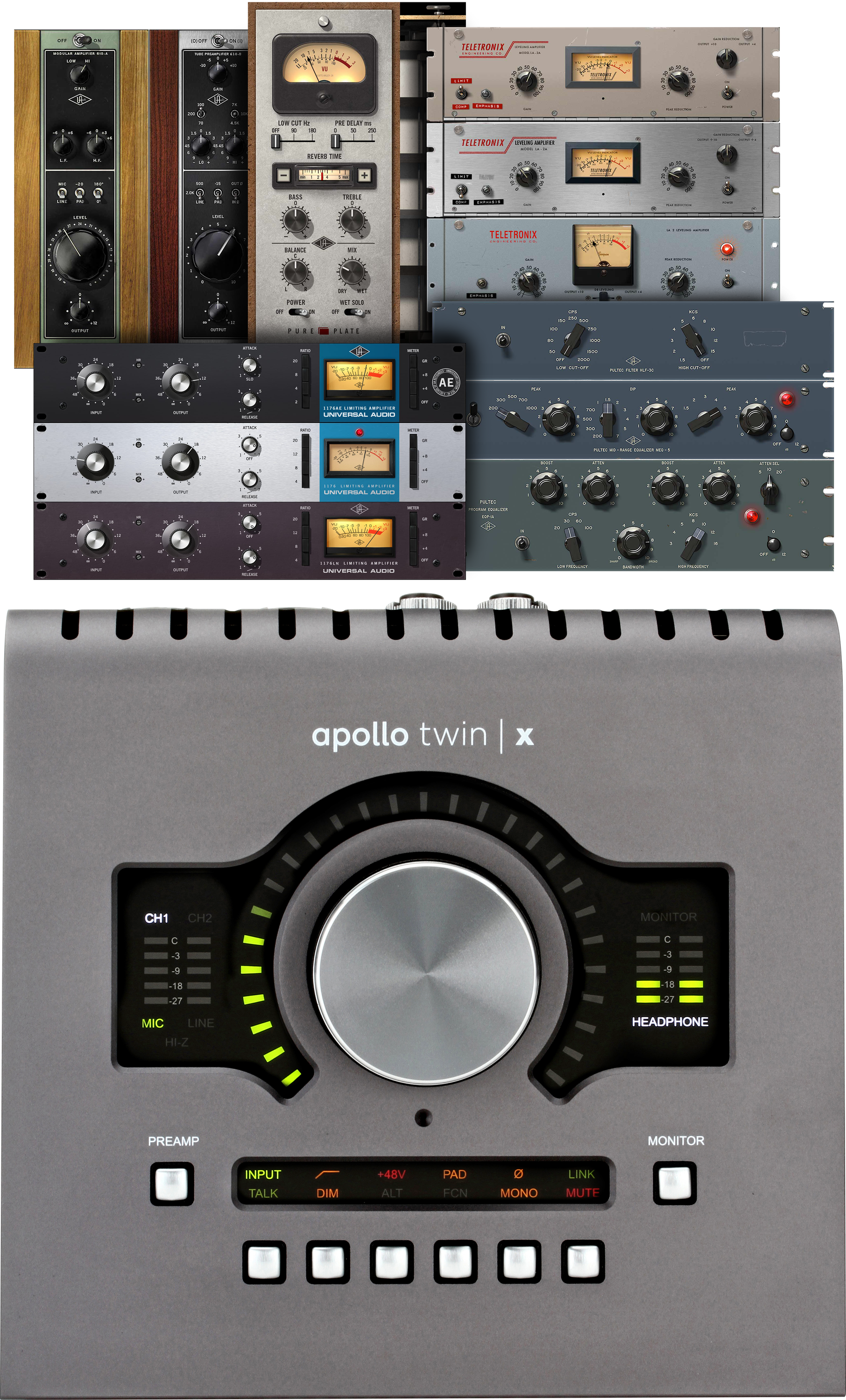 Universal Audio Apollo Twin X QUAD Heritage Edition 10x6 Thunderbolt Audio  Interface with UAD DSP | Sweetwater