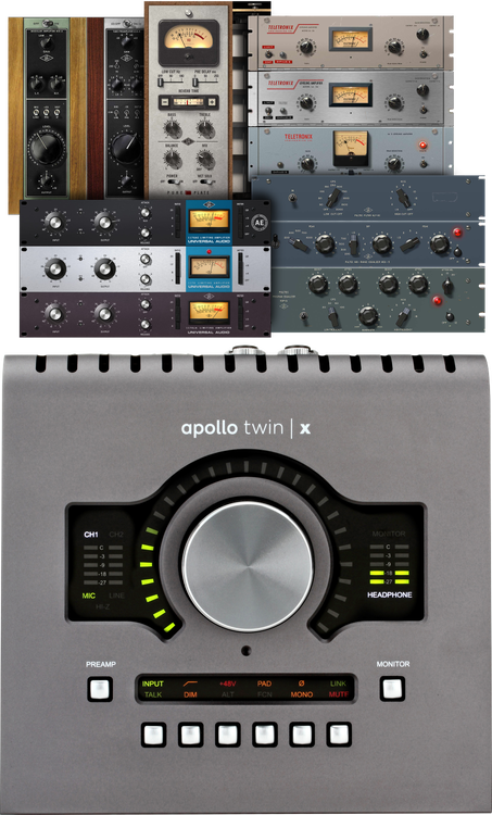 Universal Audio Apollo Twin X QUAD Heritage Edition 10x6 Thunderbolt Audio  Interface with UAD DSP