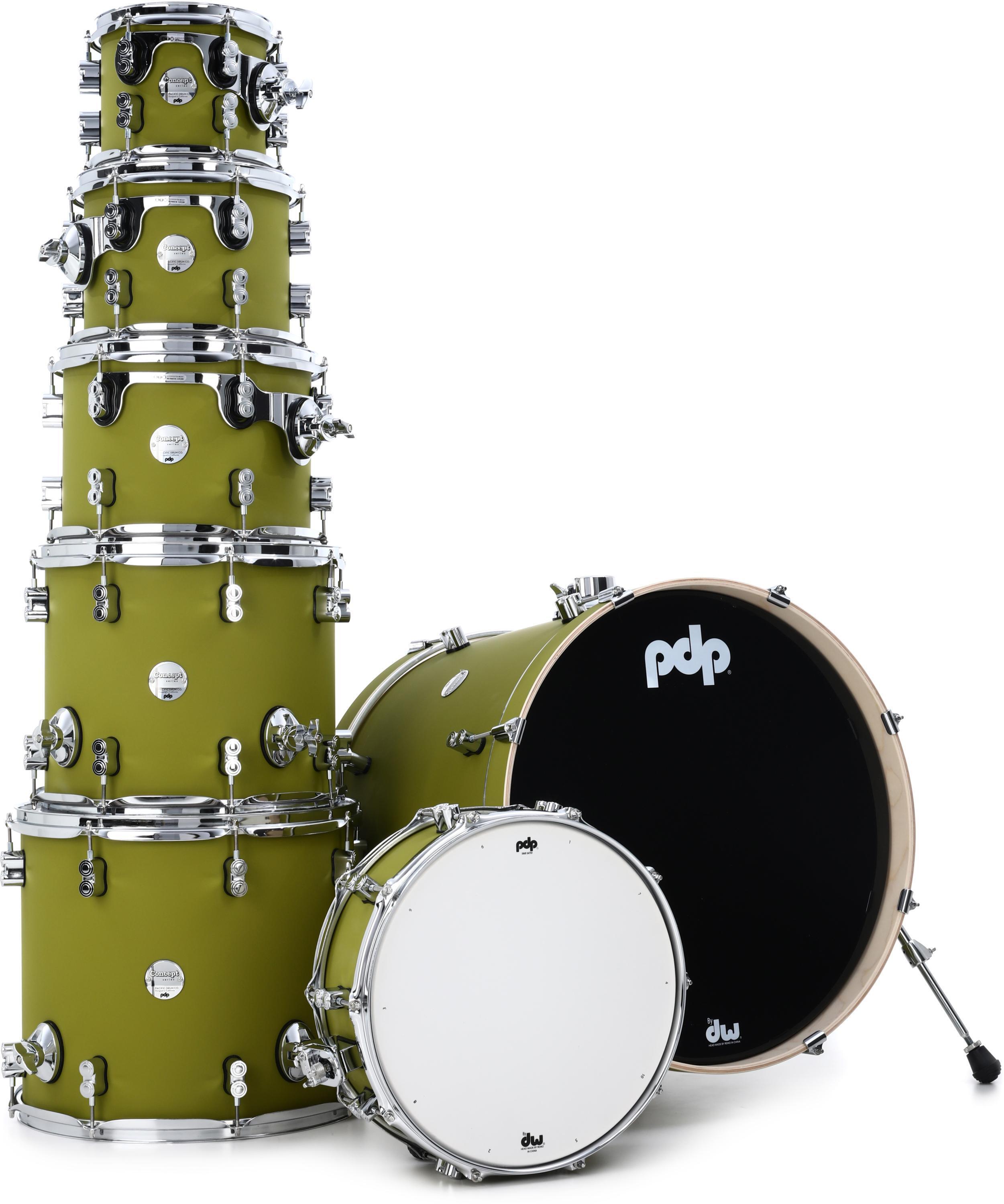 PDP Concept Maple Shell Pack - 7-piece - Satin Olive